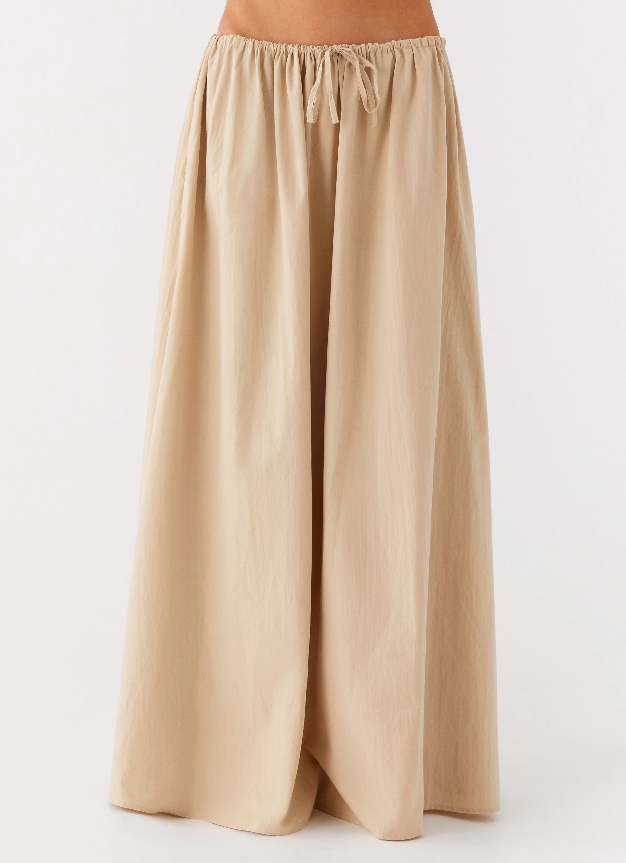 AbrasionResistantFabric Mid Rise Randy Maxi Skirt - Tan