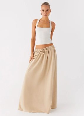 Functional Stretch Randy Maxi Skirt - Tan