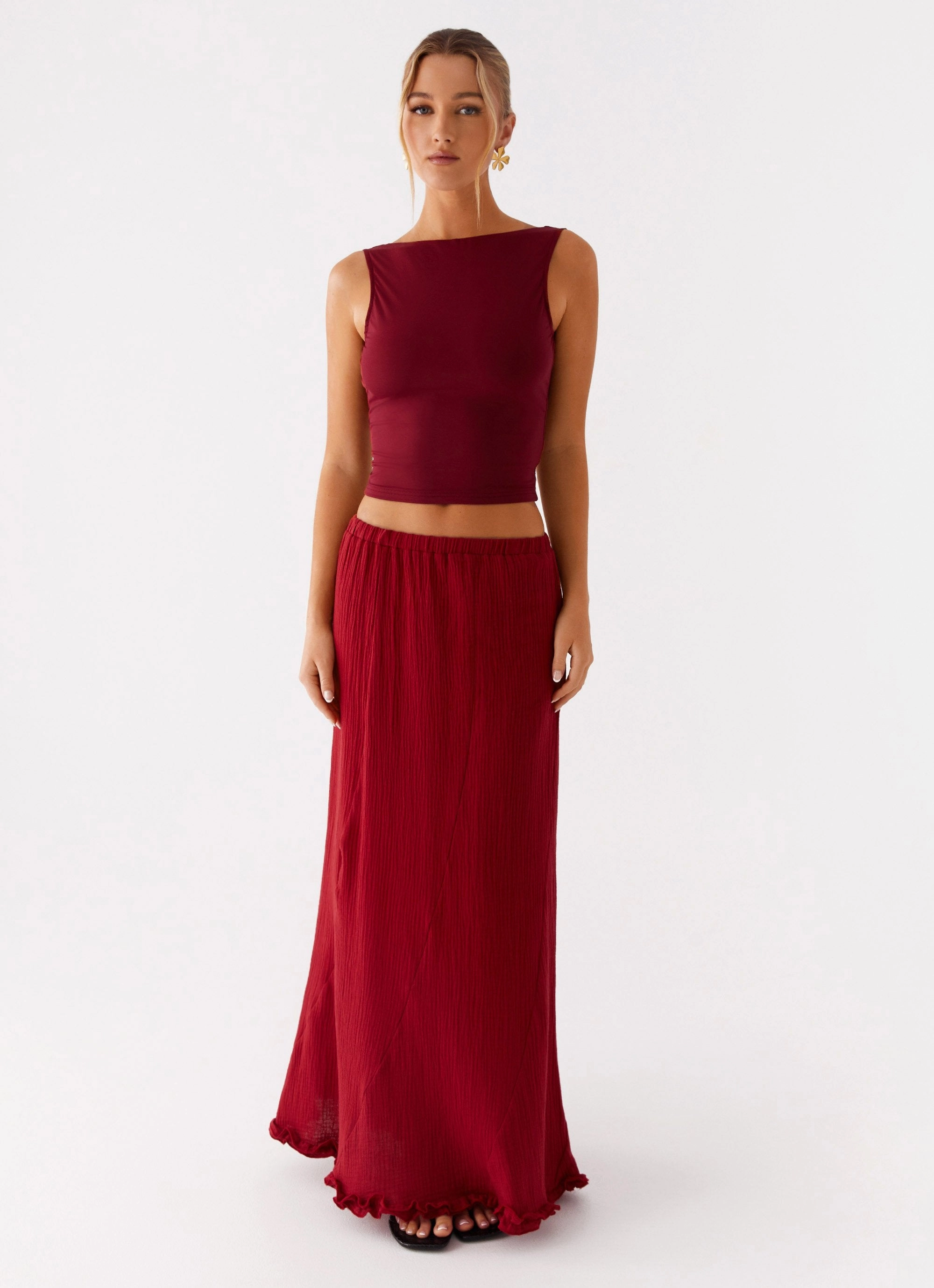 Chamberlain Maxi Skirt - Rhubarb SlimFit