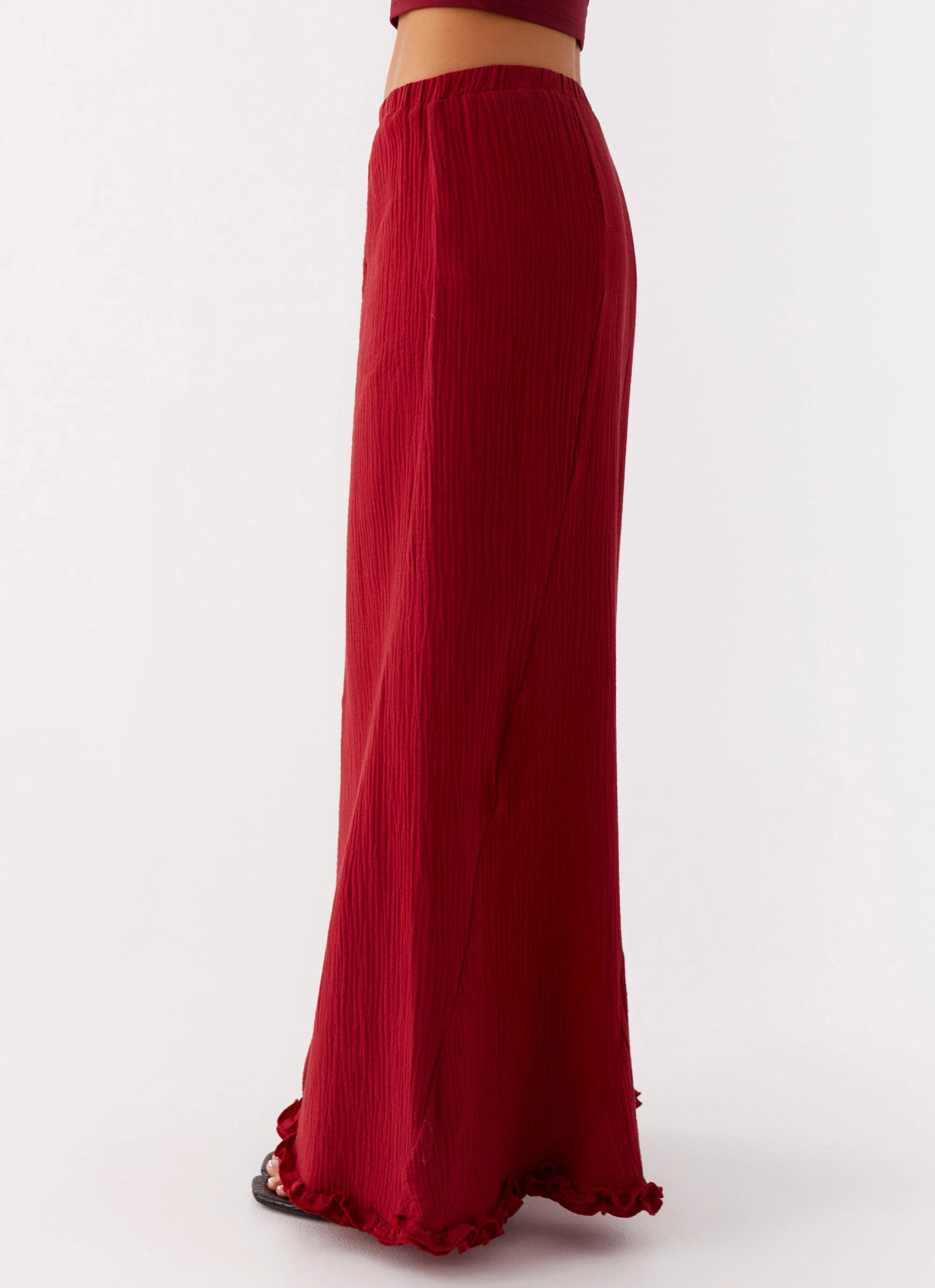 Chamberlain Maxi Skirt - Rhubarb AntiPillingFabric HighDensityWeave