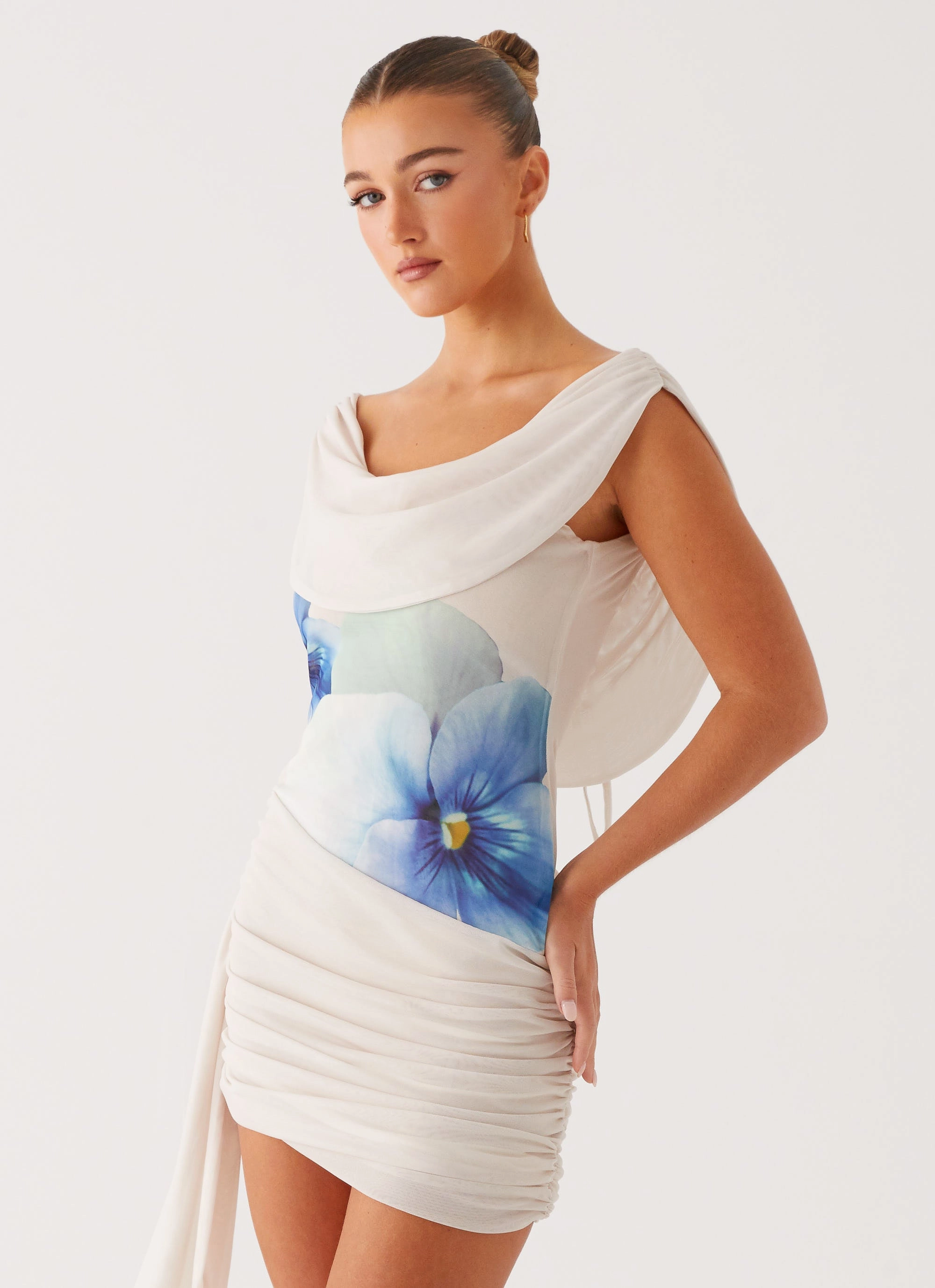 Dry-Clean-Only Long Sleeve Good Fortune Mini Dress - Ivory