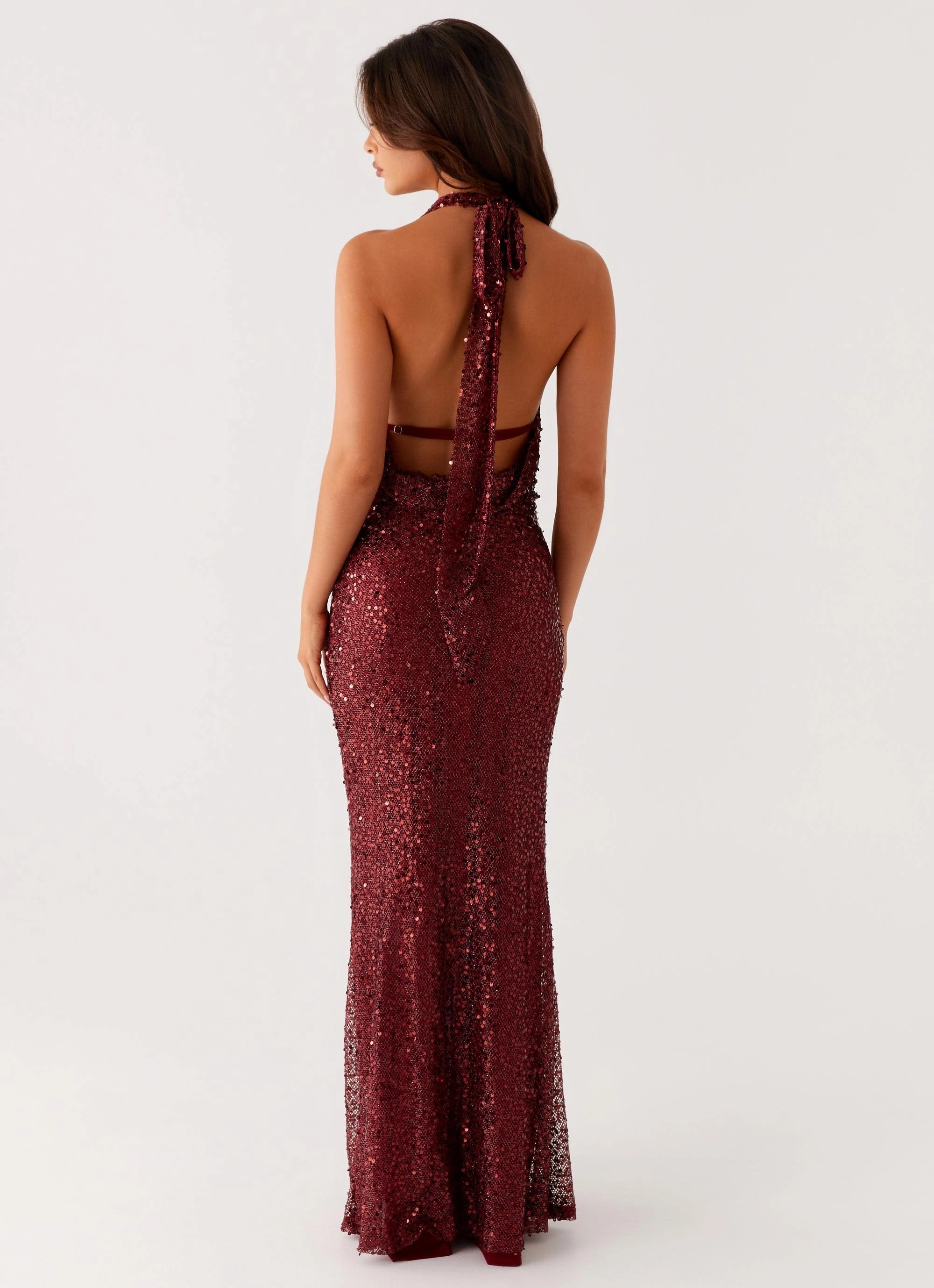 Beadwork Treasured Sequin Maxi Dress - Fuchsia