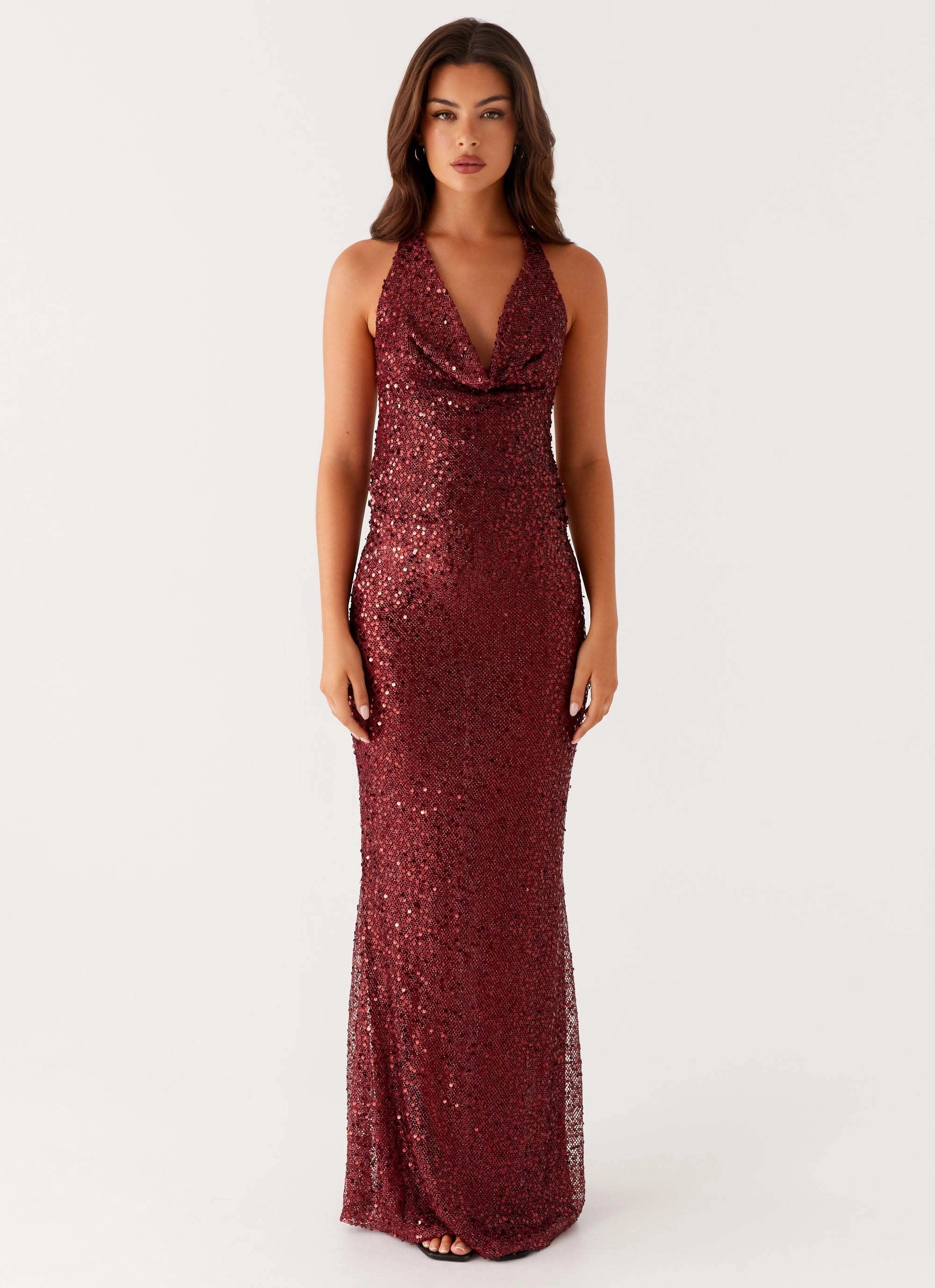 Treasured Sequin Maxi Dress - Fuchsia Calm Flow