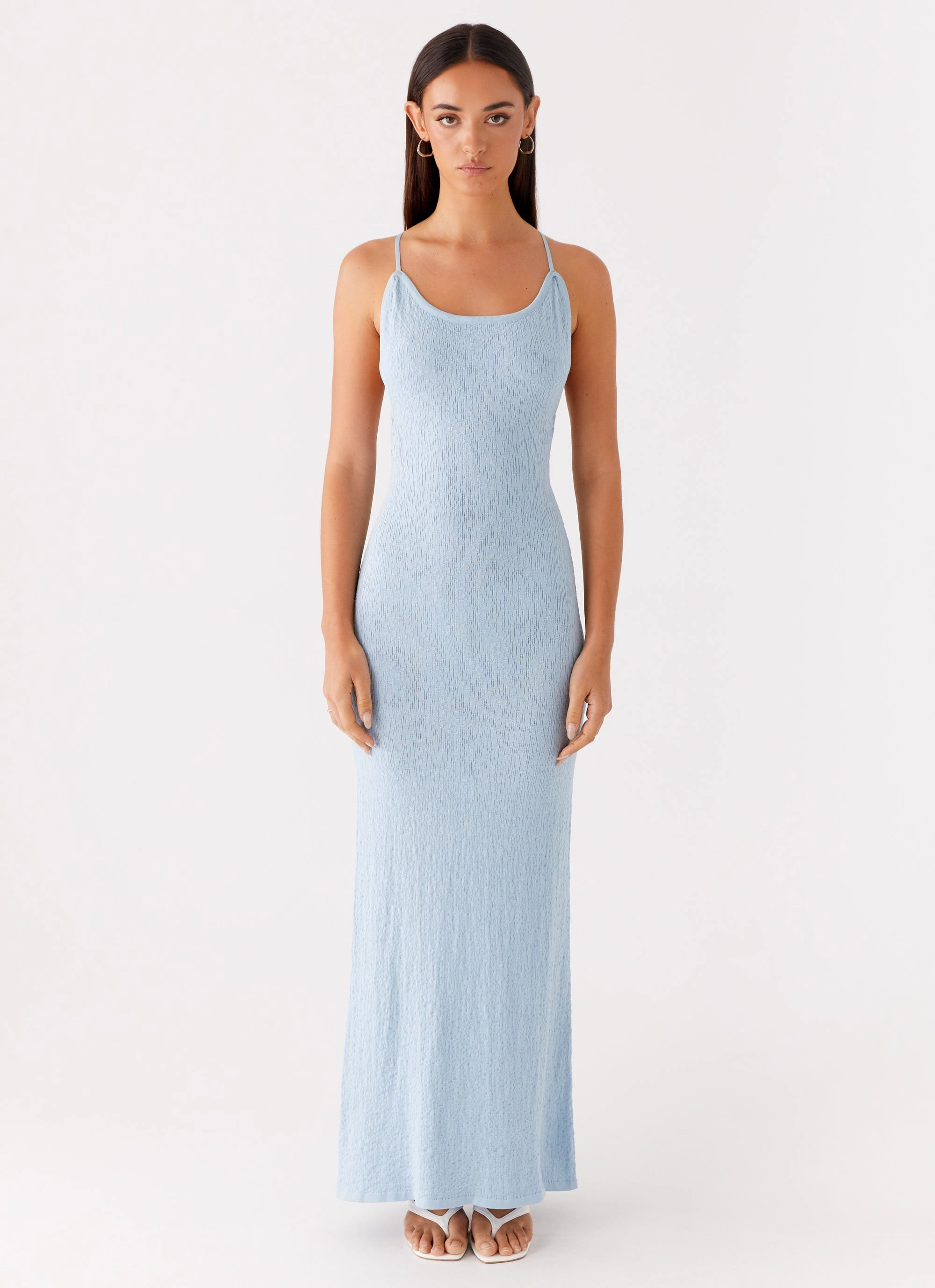 Cotton Skin Natural Silhouette Lopez Maxi Dress - Blue
