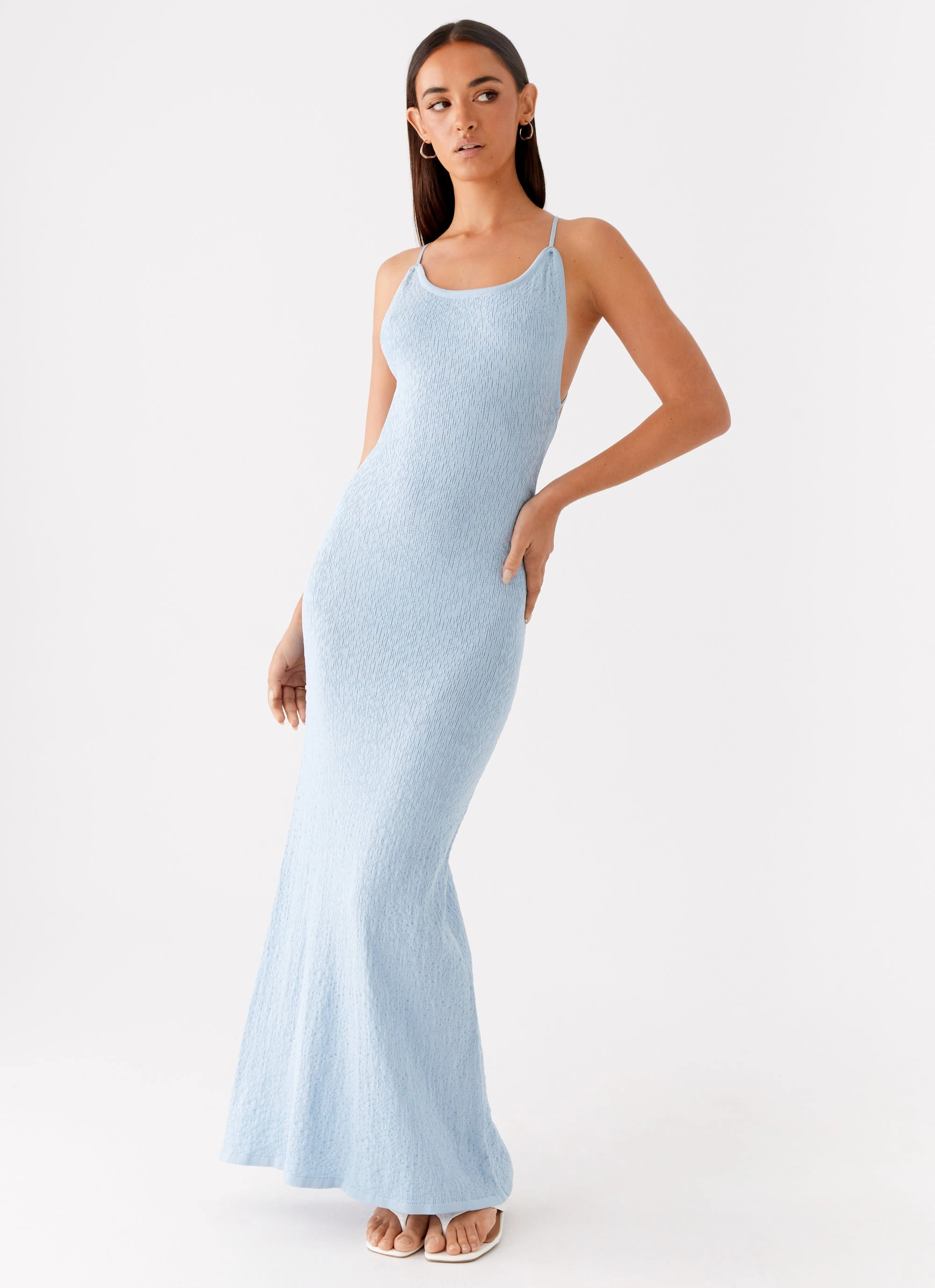 Lopez Maxi Dress - Blue StretchableKnit Shared Glow