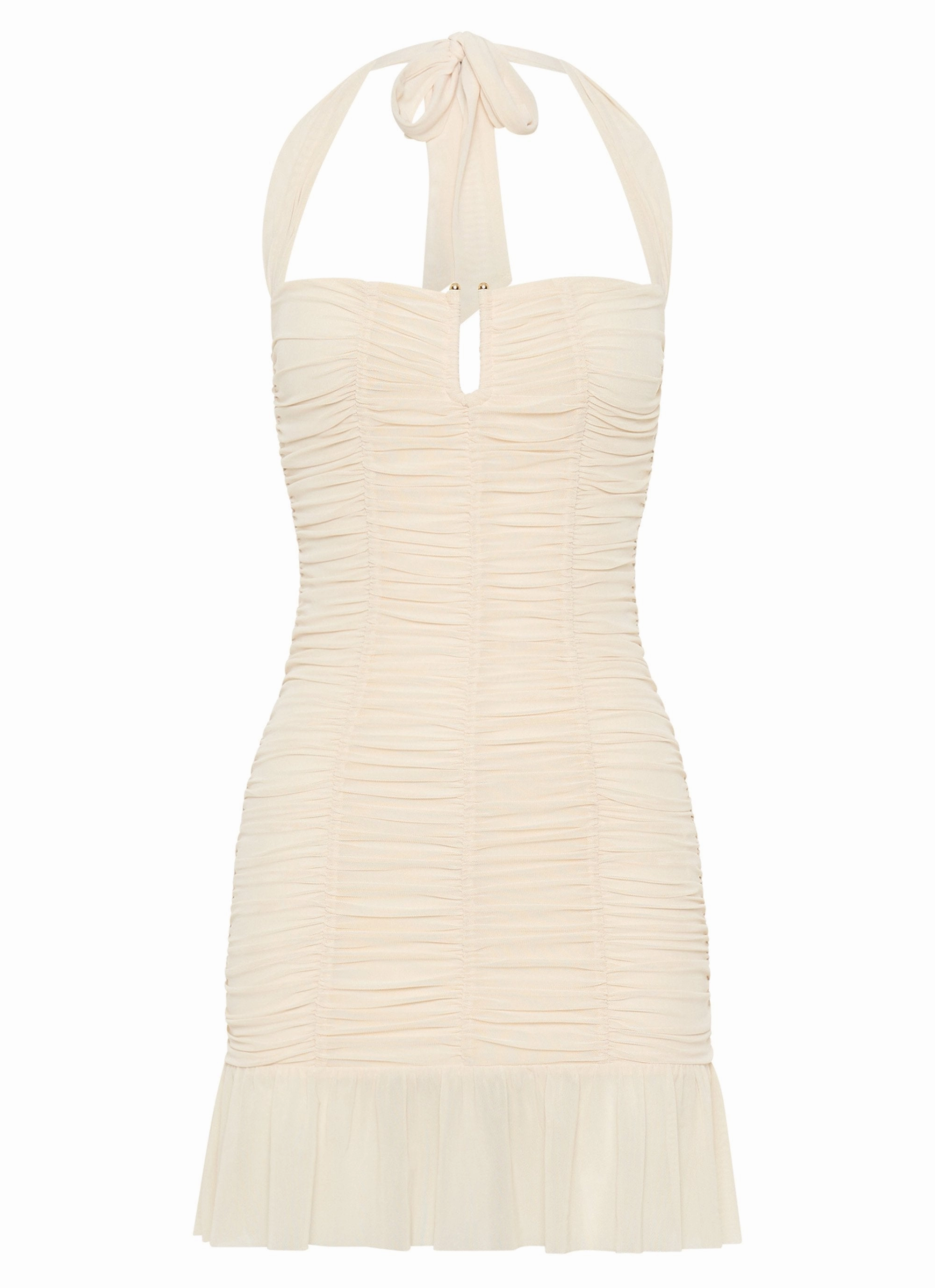 Live Soft Toni Halter Mini dress - Lemon