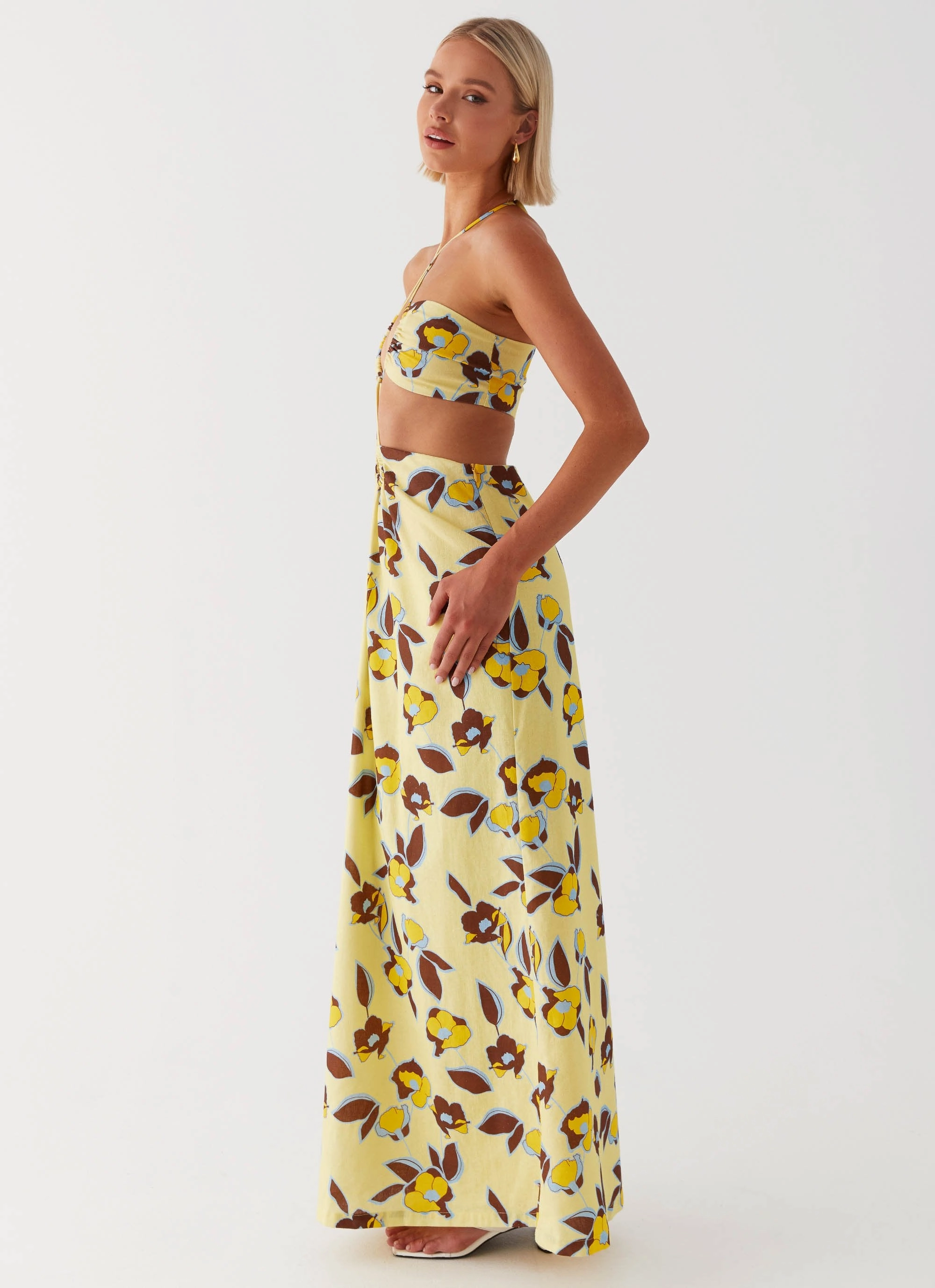 Nora Linen Maxi Dress - Primrose Minimal Cut