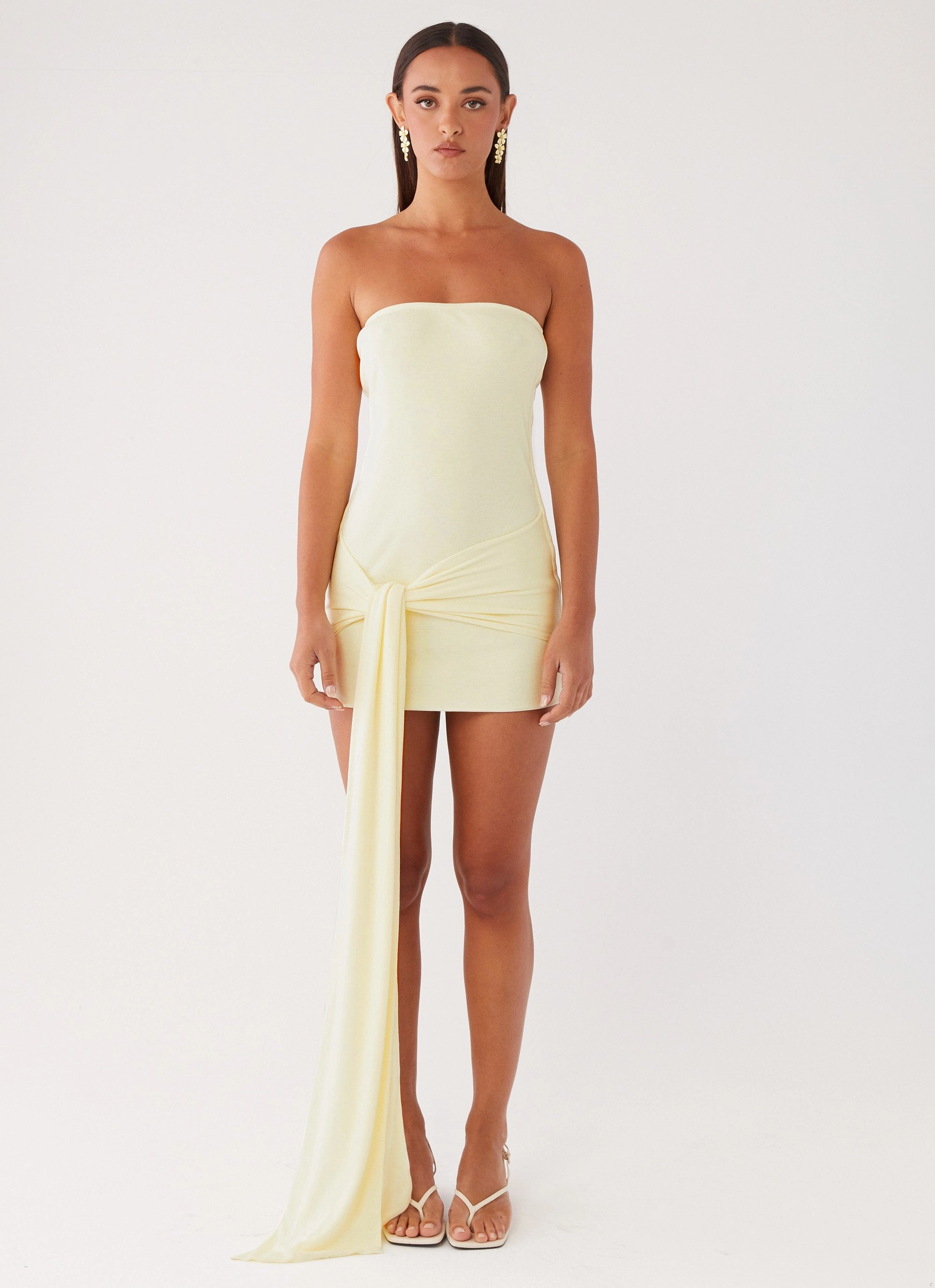 Flexible Cut Summer Air Eternal Gaze Strapless Wrap Mini Dress - Ivory