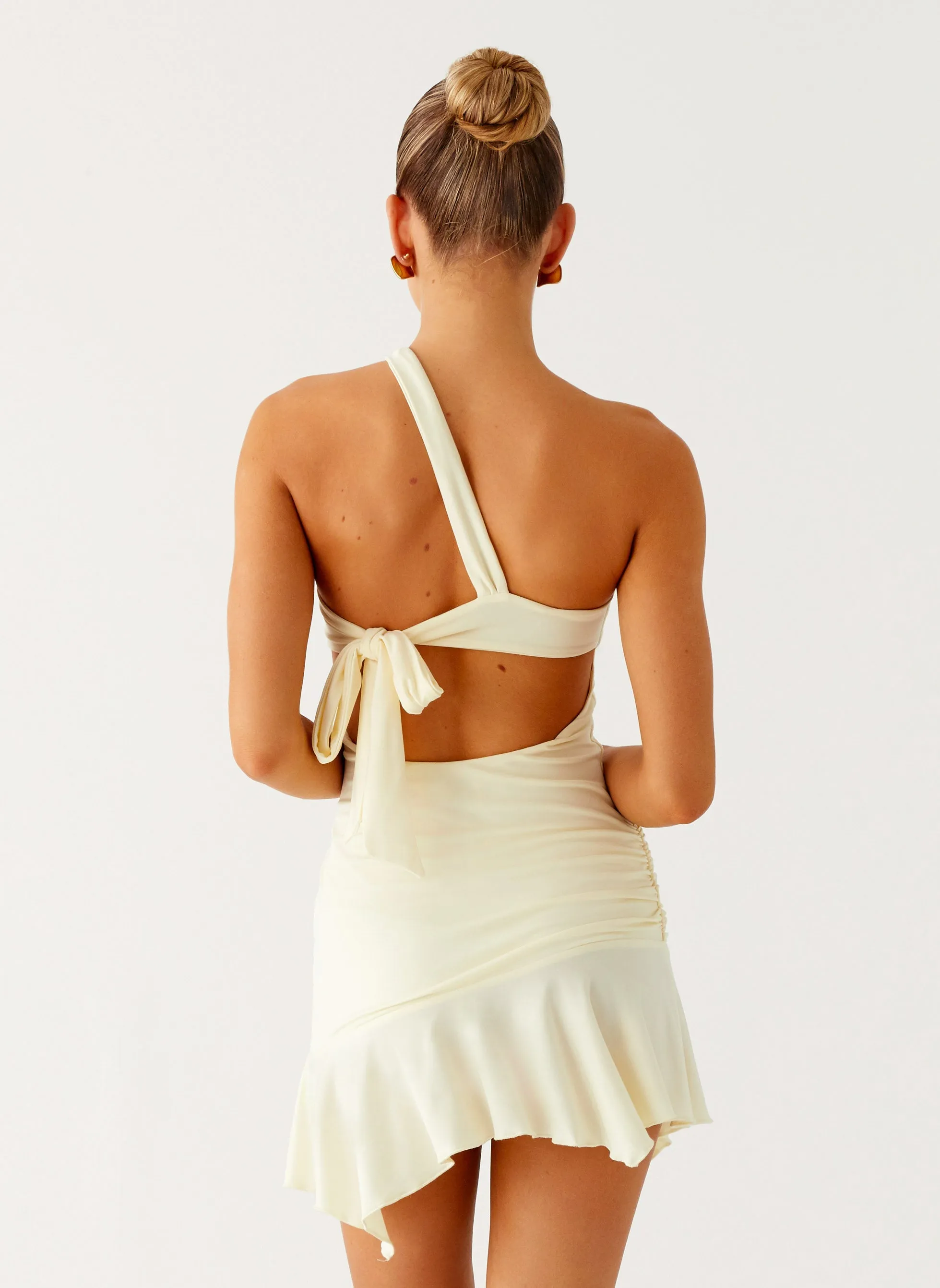 Not Your Fan Cut Out Mini Dress - Yellow Sharp Style Classic Touch