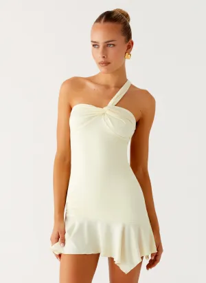 Sleek Outline Not Your Fan Cut Out Mini Dress - Yellow