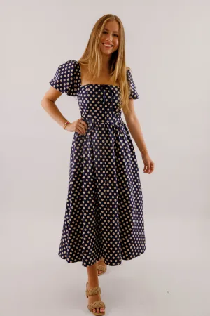 Morning Wear Bright Petal Paris in the Fall Midi Dress