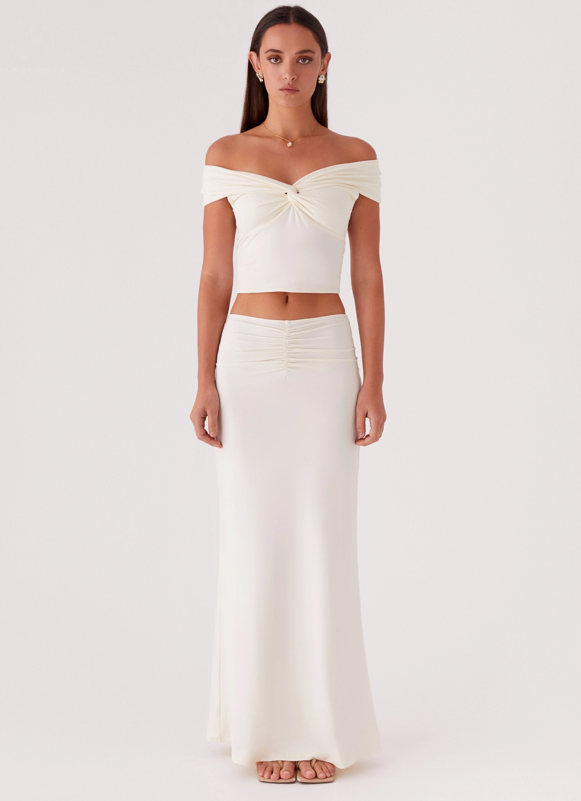 AntiStaticFinish Laser cut Trixie Maxi Skirt - Ivory