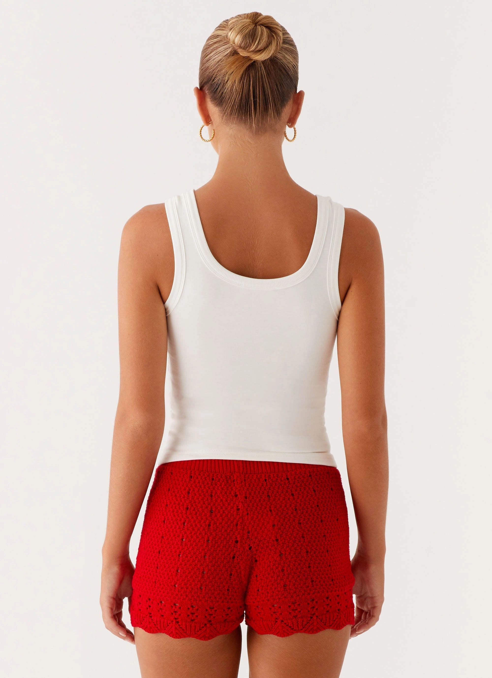 Avalita Tank Top - Ivory Winter Hoodie Minimalist Silhouette Cut