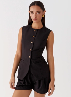 Siena Style Tailored Vest - Black Comfortable Cut