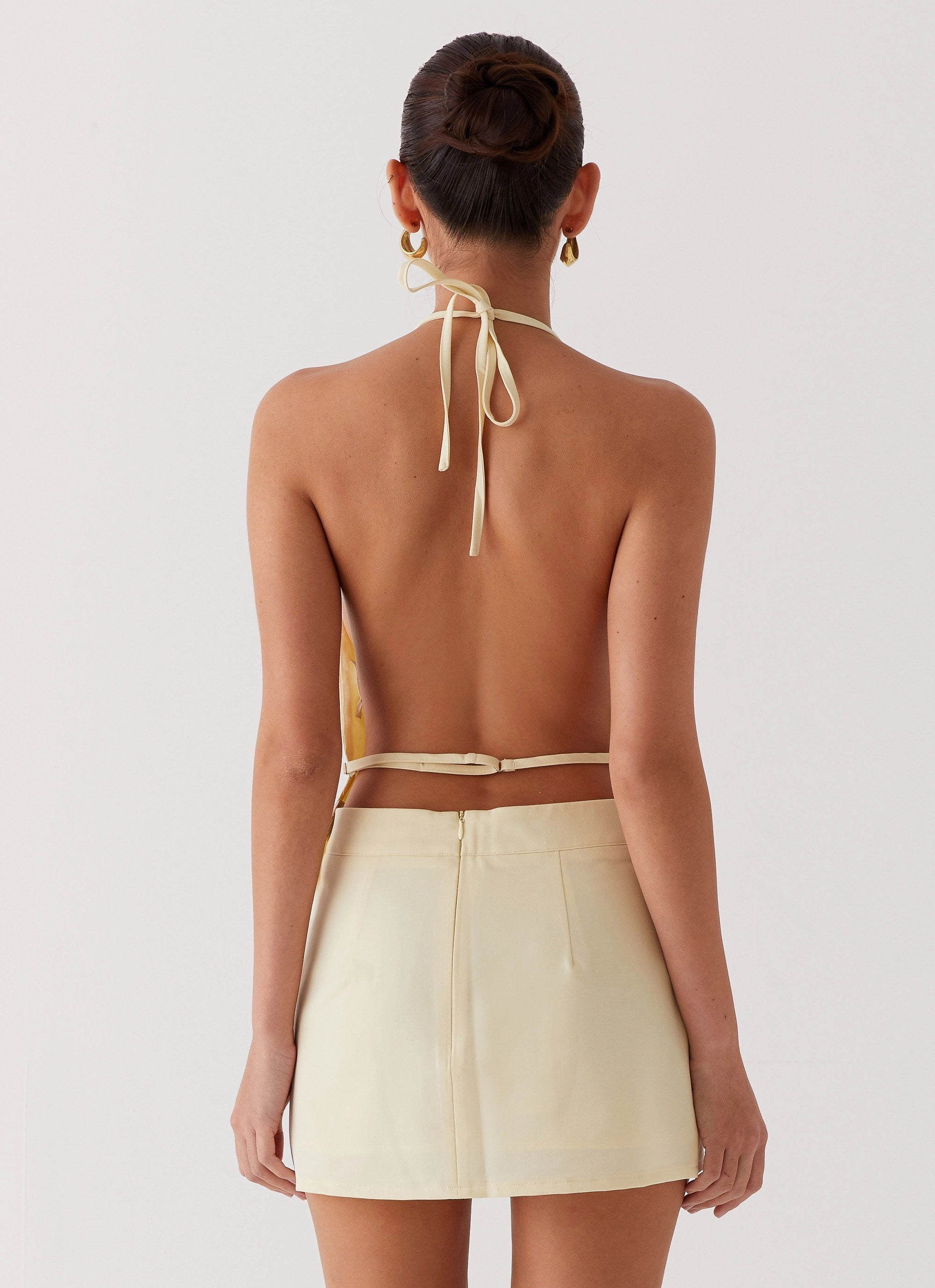 TumbleDryFriendlyMaterial Sarah Halterneck Vest Top - Butter