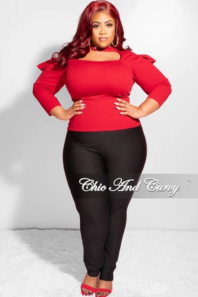 Move Friendly Bonded Seam Technology Final Sale Plus Size Long Sleeve Cutout Top in Burgundy
