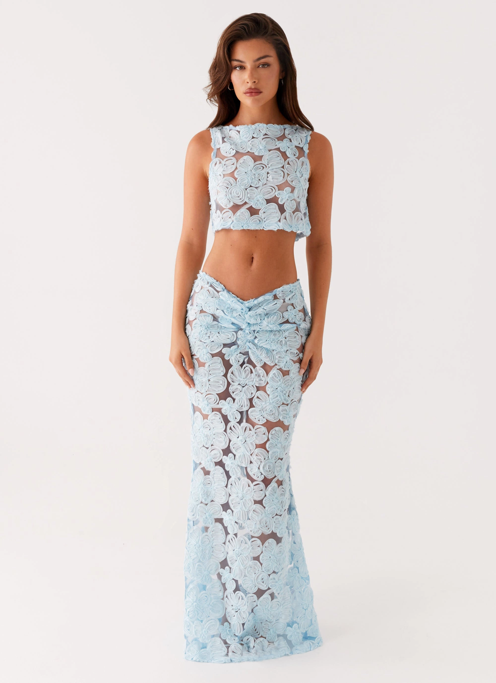 Multipurpose Layering Piece Fiorella Floret Top - Blue