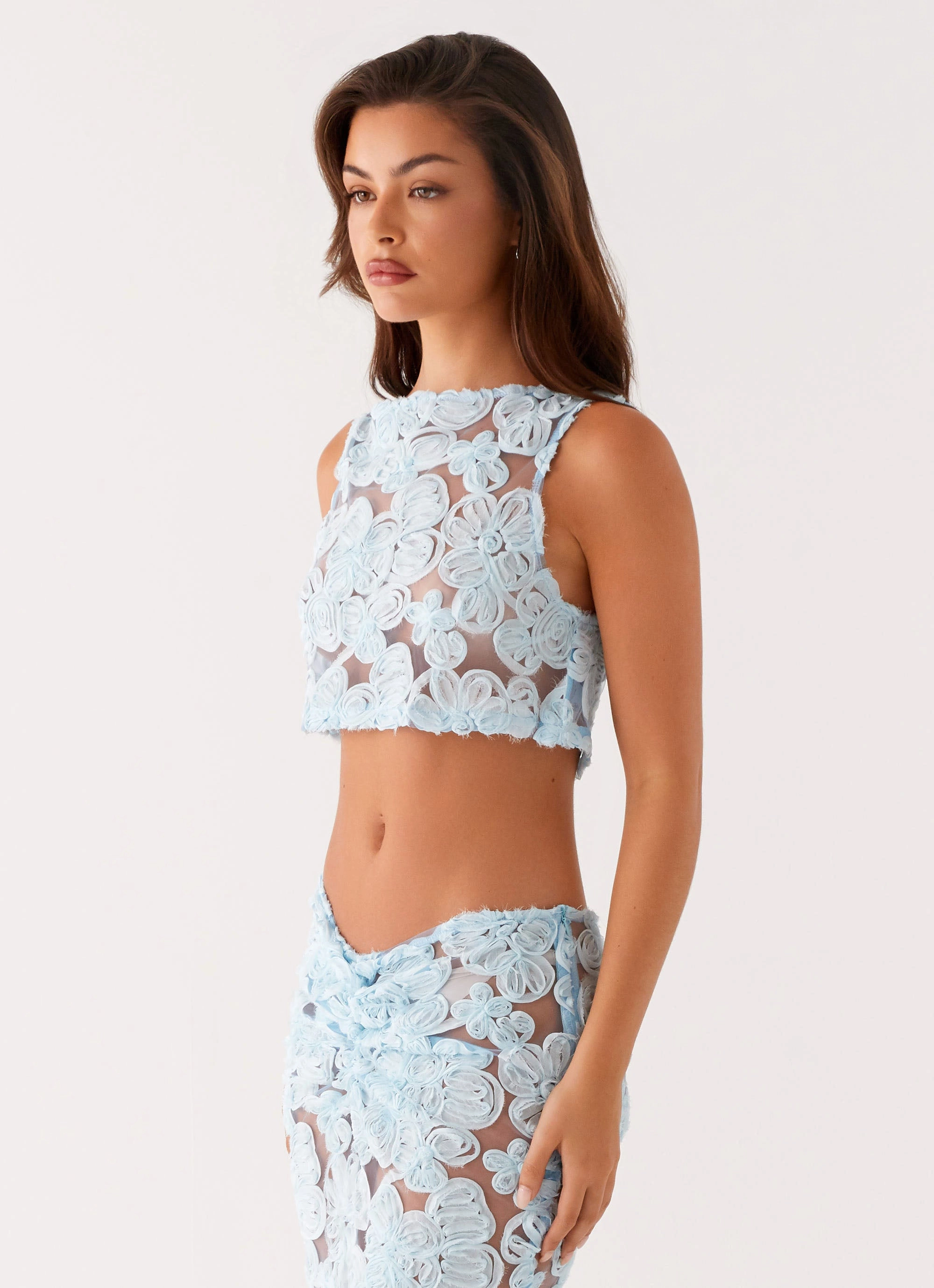 Fiorella Floret Top - Blue Office Attire Relaxed Tank