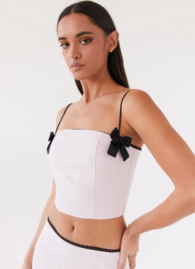 RibbedKnitCollar Rushing Back Crop Top - Mauve