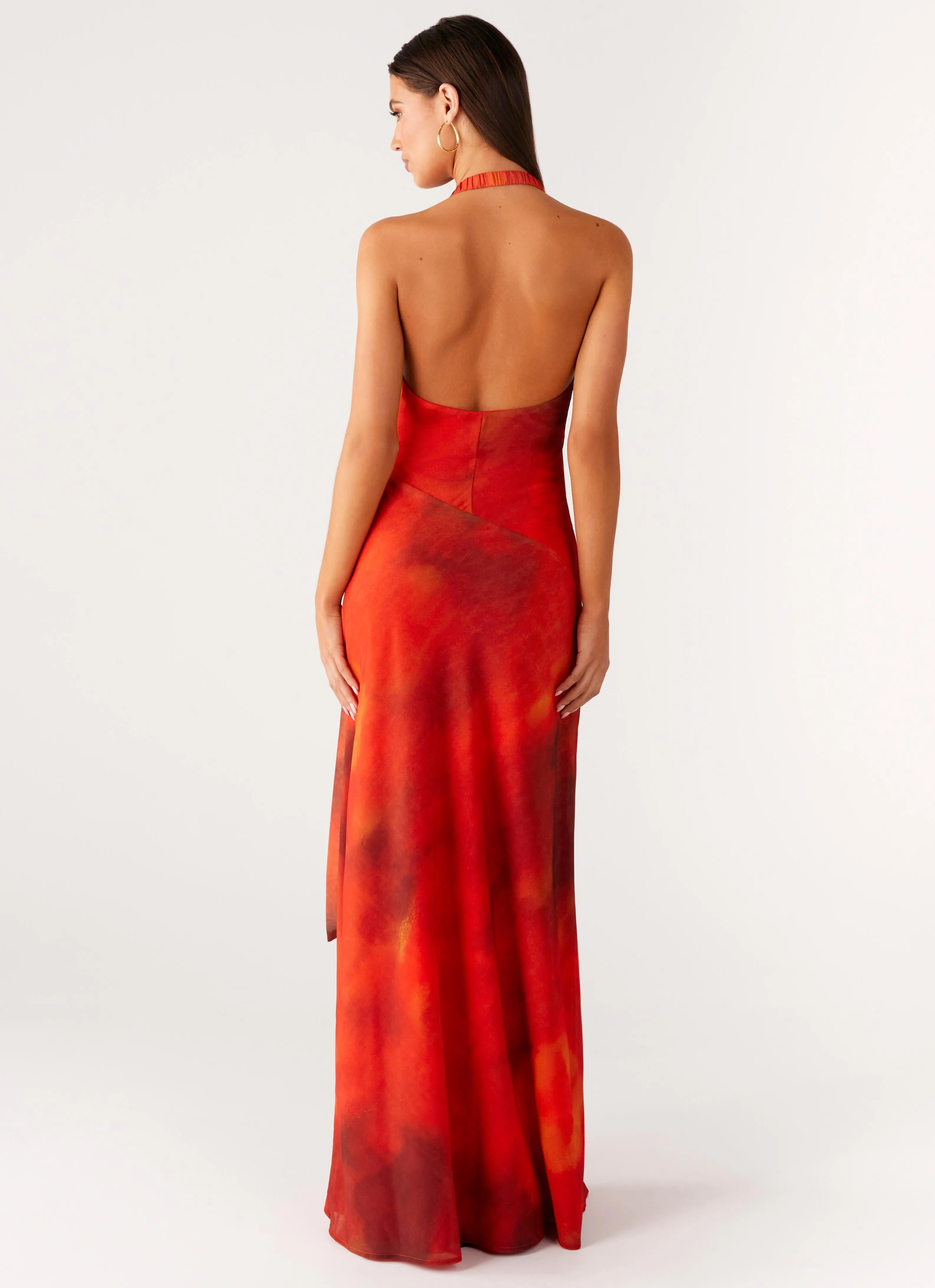 So Chic Maxi Dress - Scarlet Blur Peplum-Style