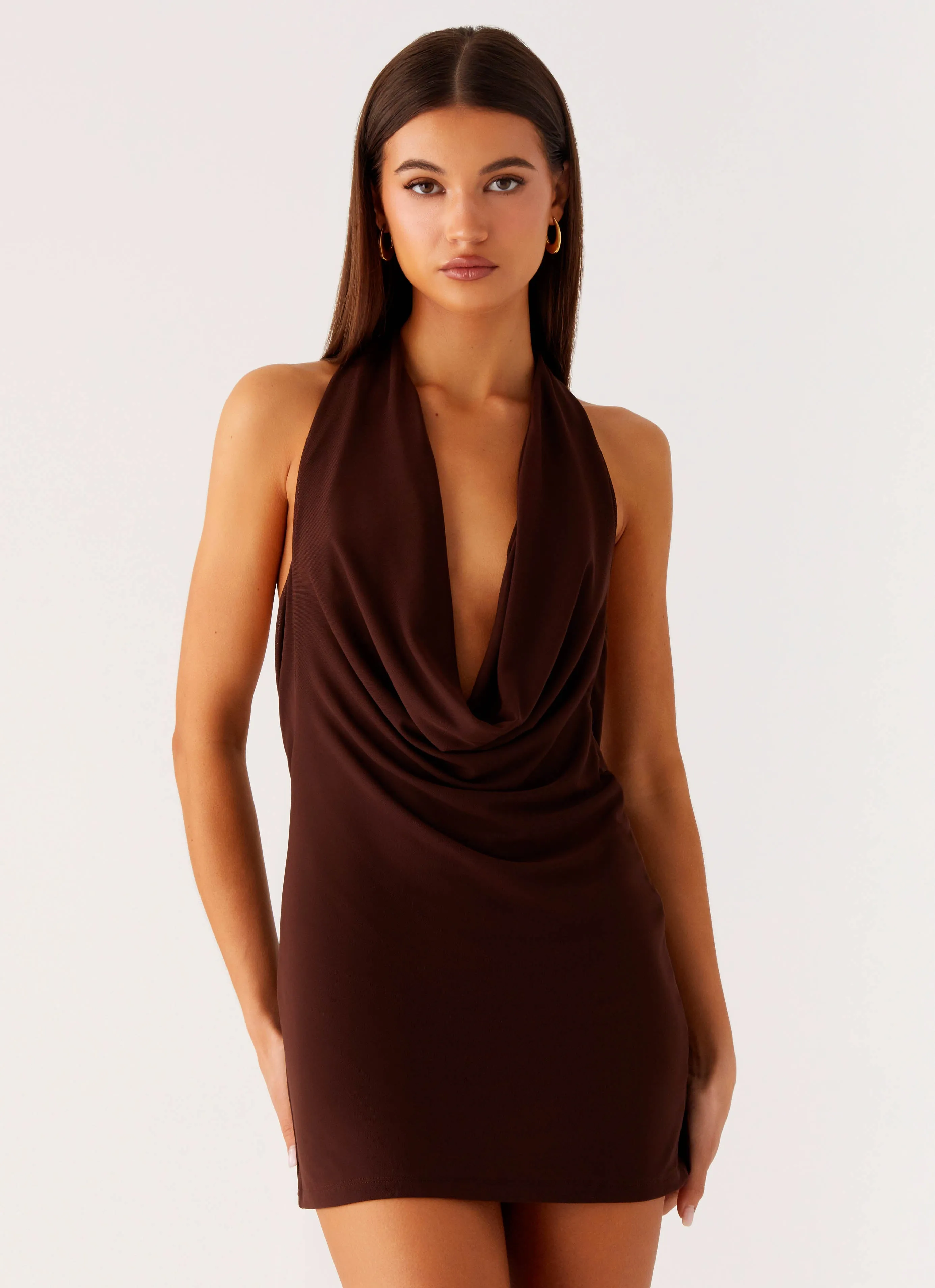 Saffron Skies Mini Dress - Chocolate All Layer Stylish Look