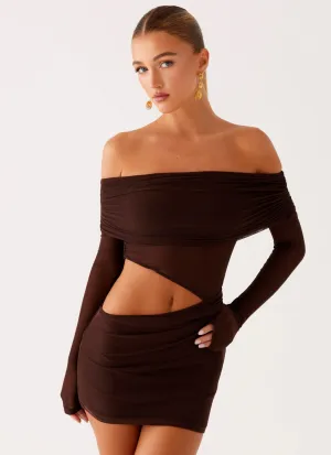 Emery Mini Dress - Chocolate Lightweight Feel