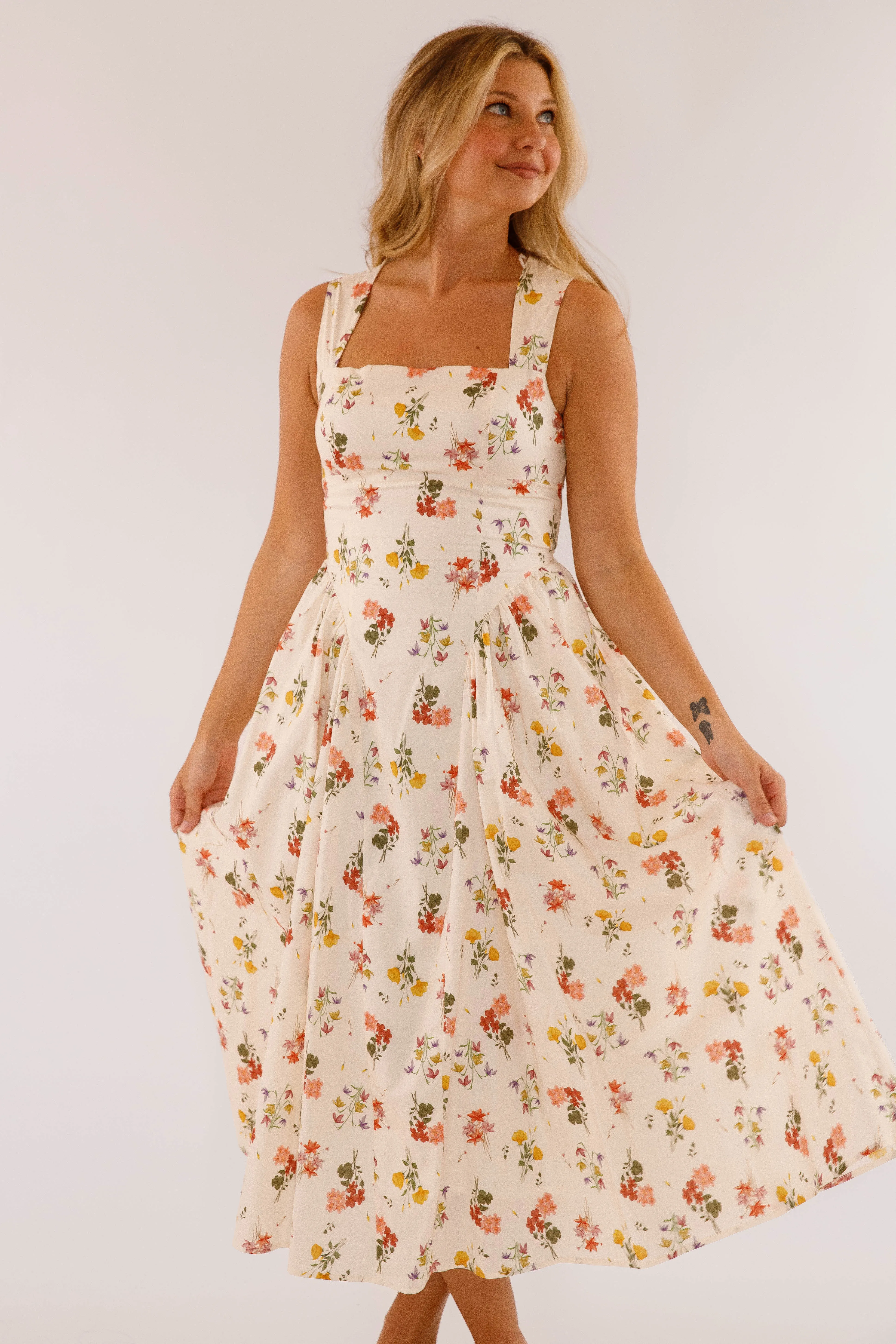 Really Need Somebody Midi Dress Smart Fabric Earthy Hue
