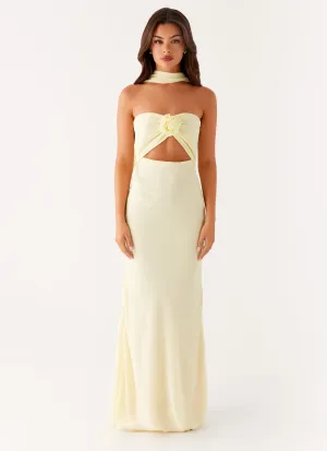 Refined Feel Cozy Texture New Light Maxi Dress - Yellow