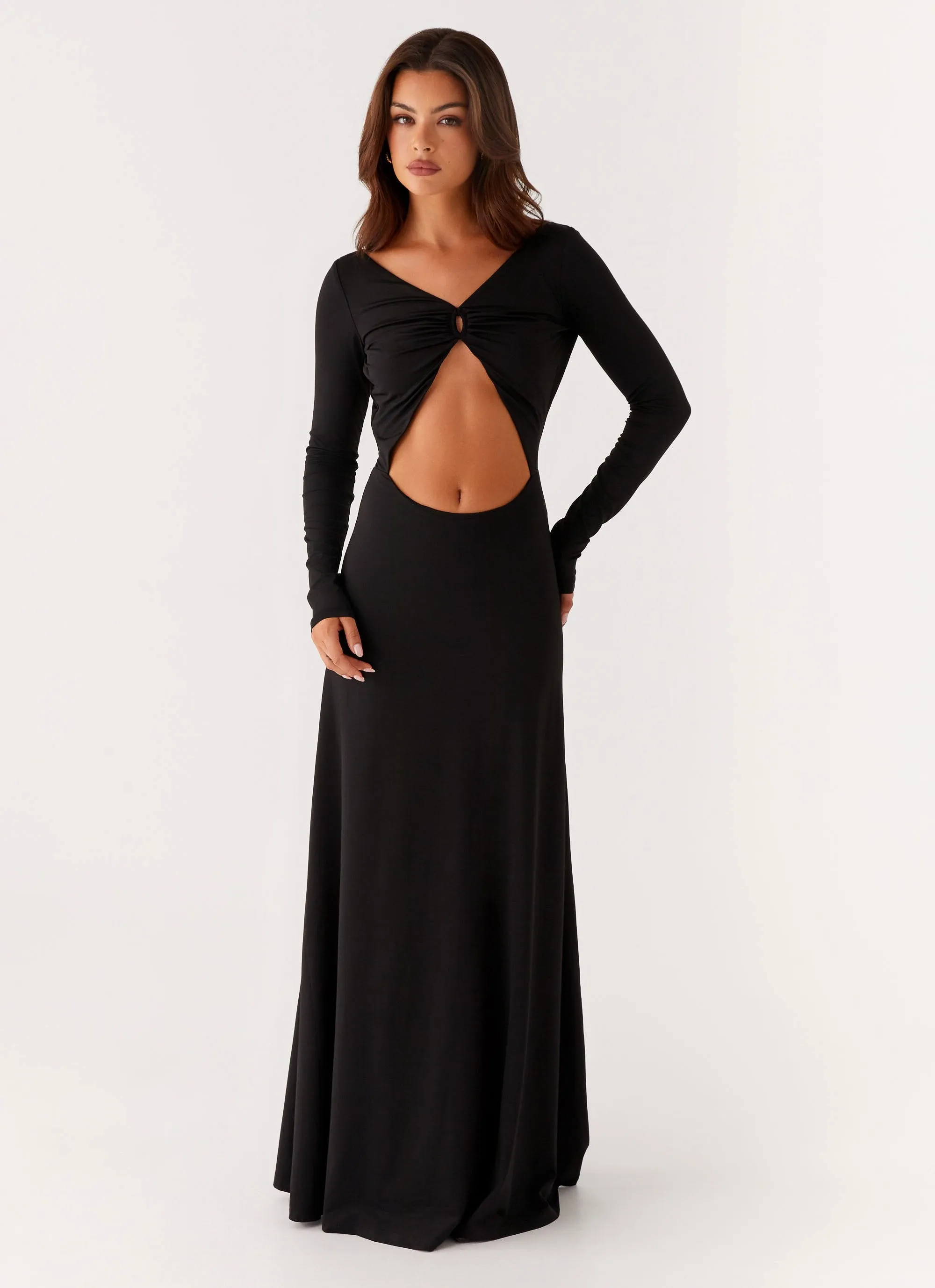 Peru Maxi Dress - Black Calm Silhouette
