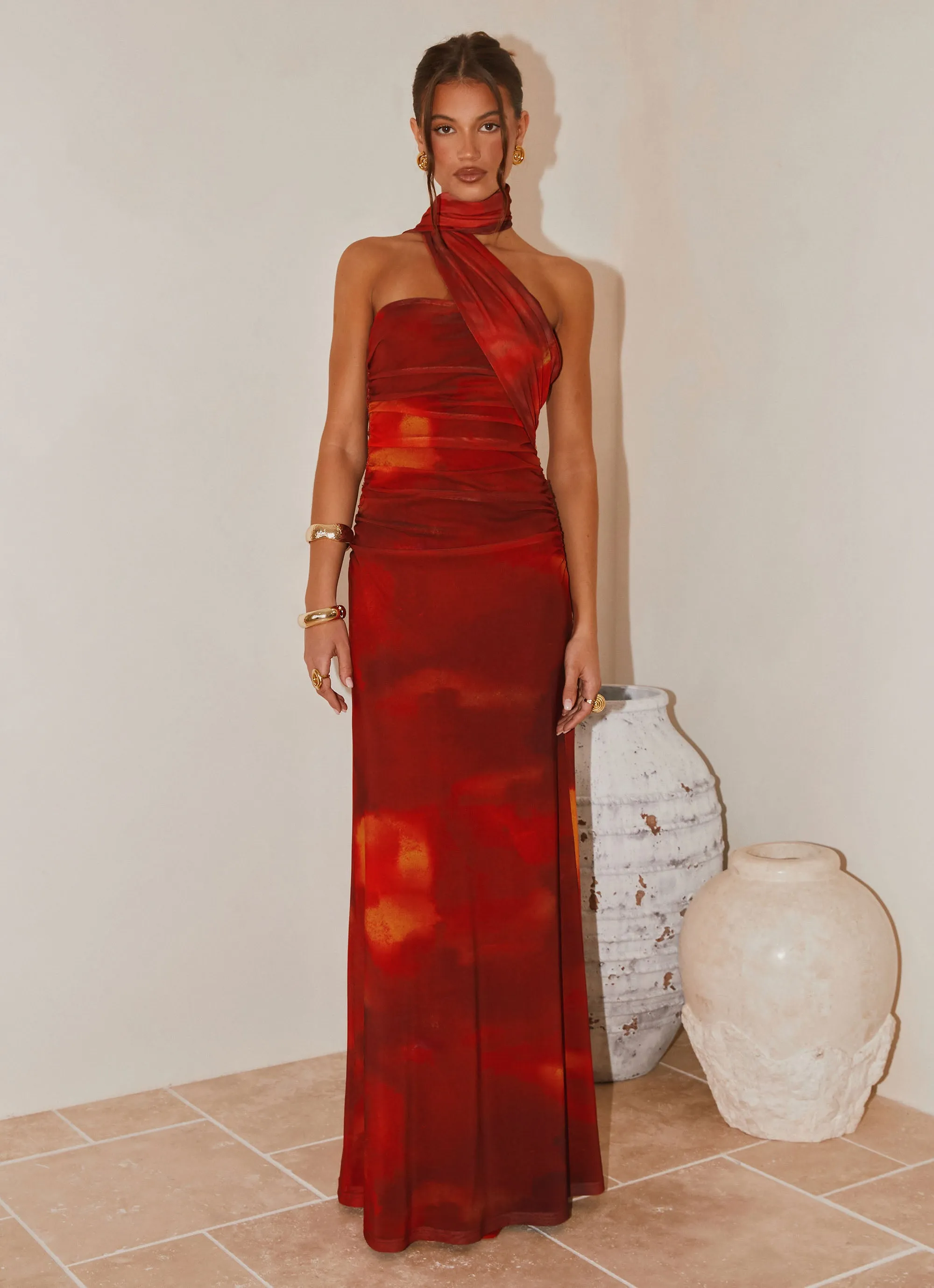 Songbird Maxi Dress - Scarlet Blur Mom Chic
