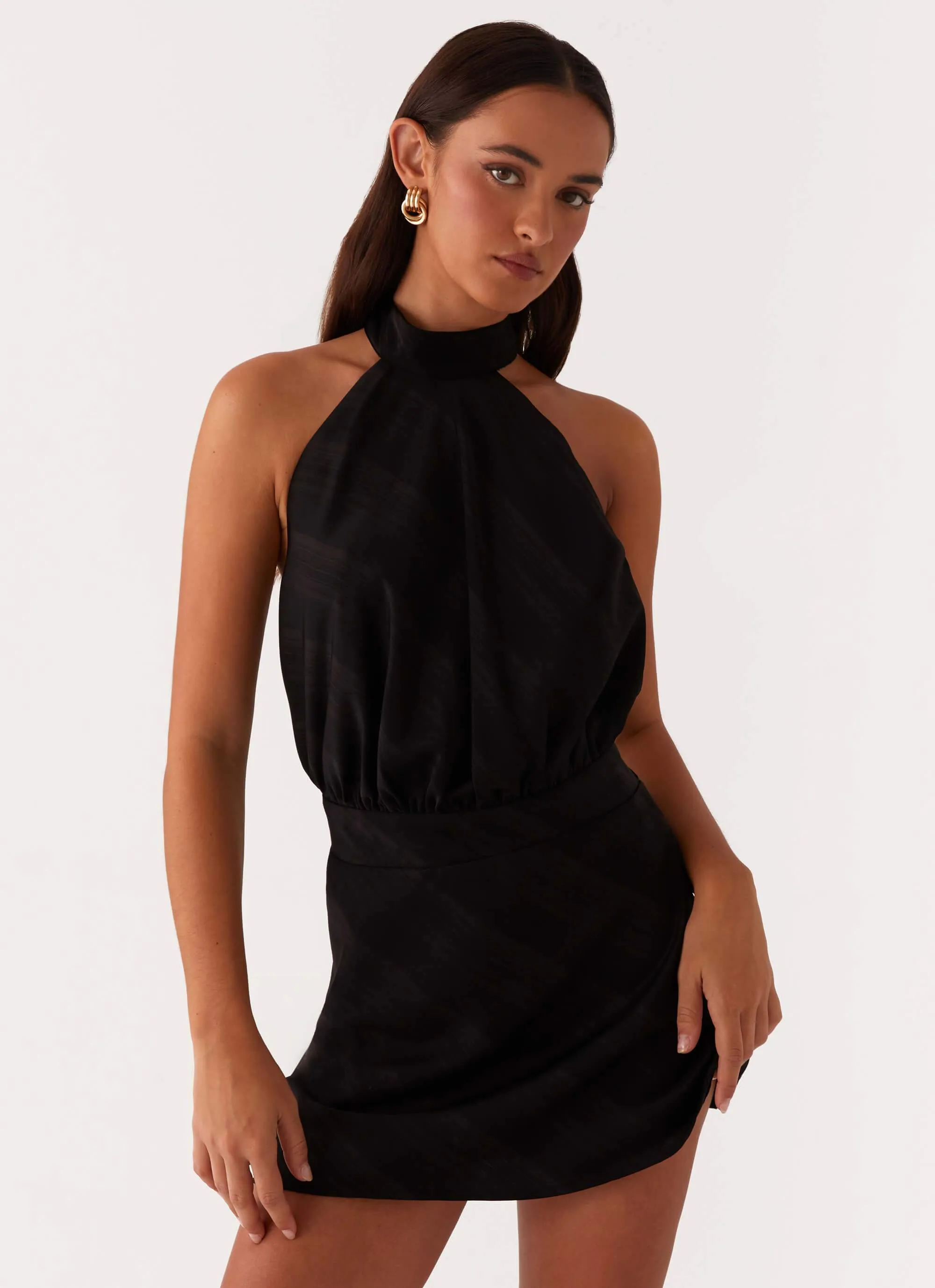 Formal Setting Effortless Touch Camera Shy Mini Dress - Black
