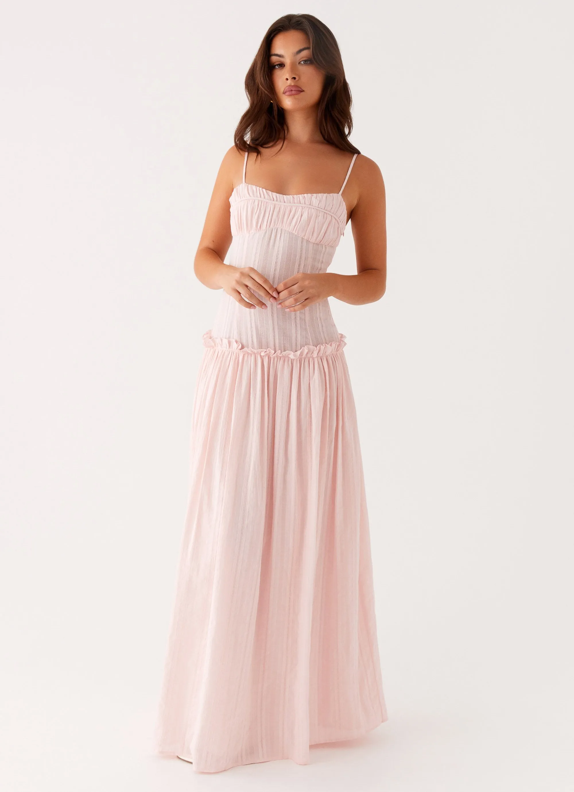 Eco-friendly Jacinda Drop Waist Maxi Dress - Pink