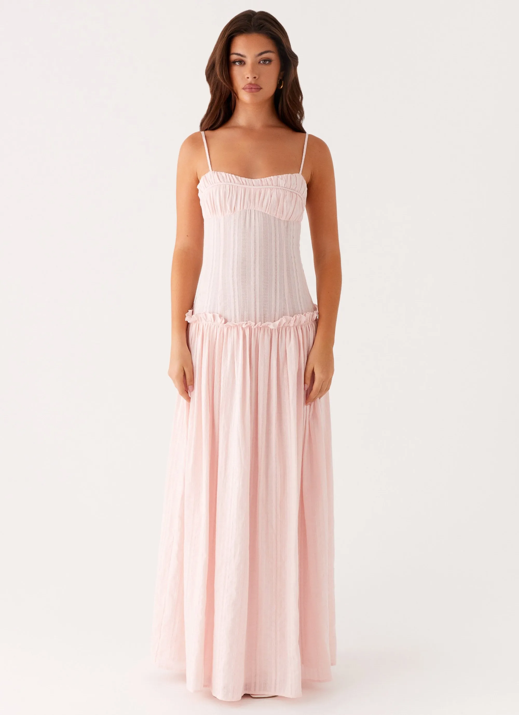 Light Aesthetic Live Soft Jacinda Drop Waist Maxi Dress - Pink