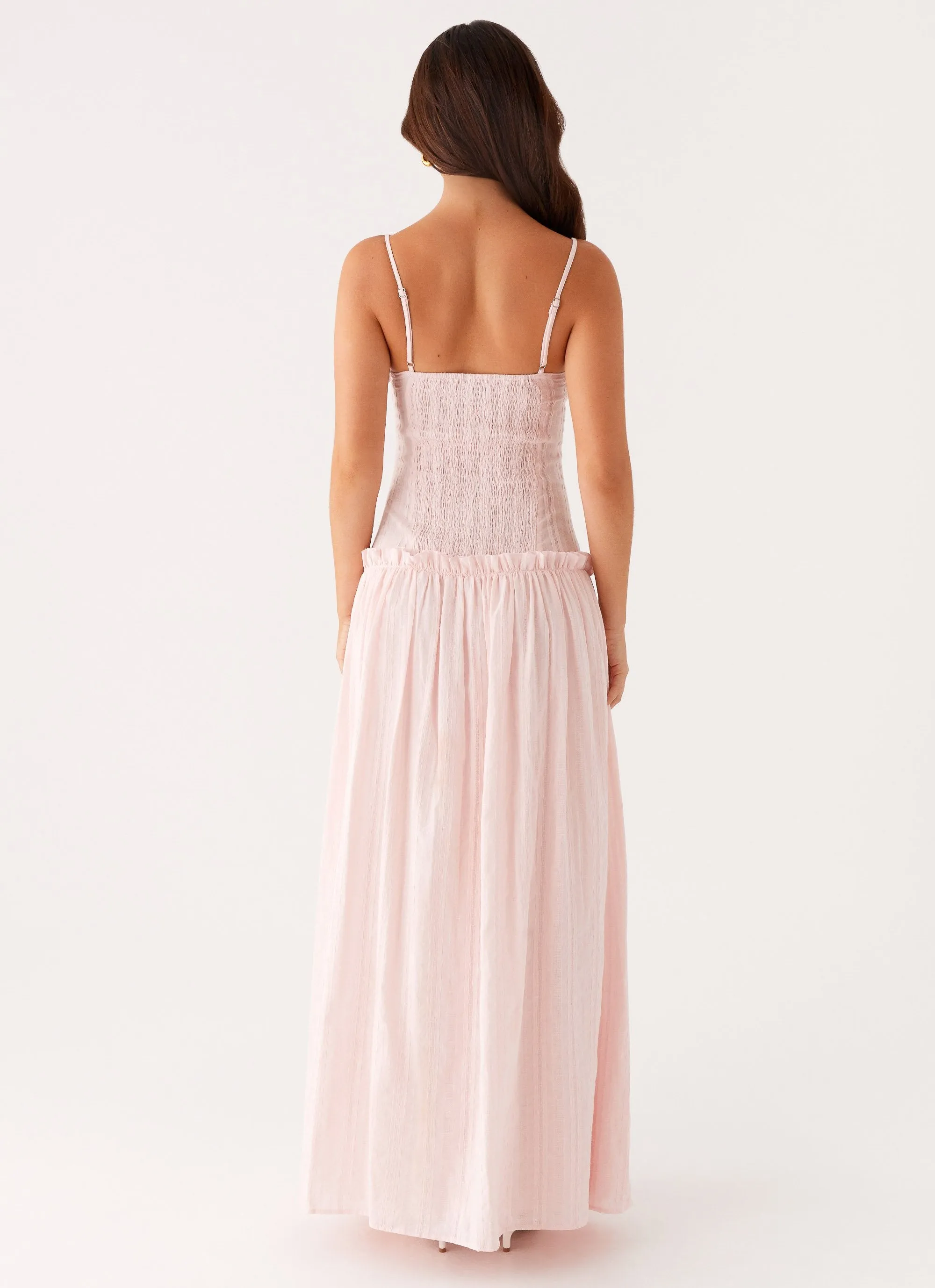 Ankle-length Cozy Base Jacinda Drop Waist Maxi Dress - Pink