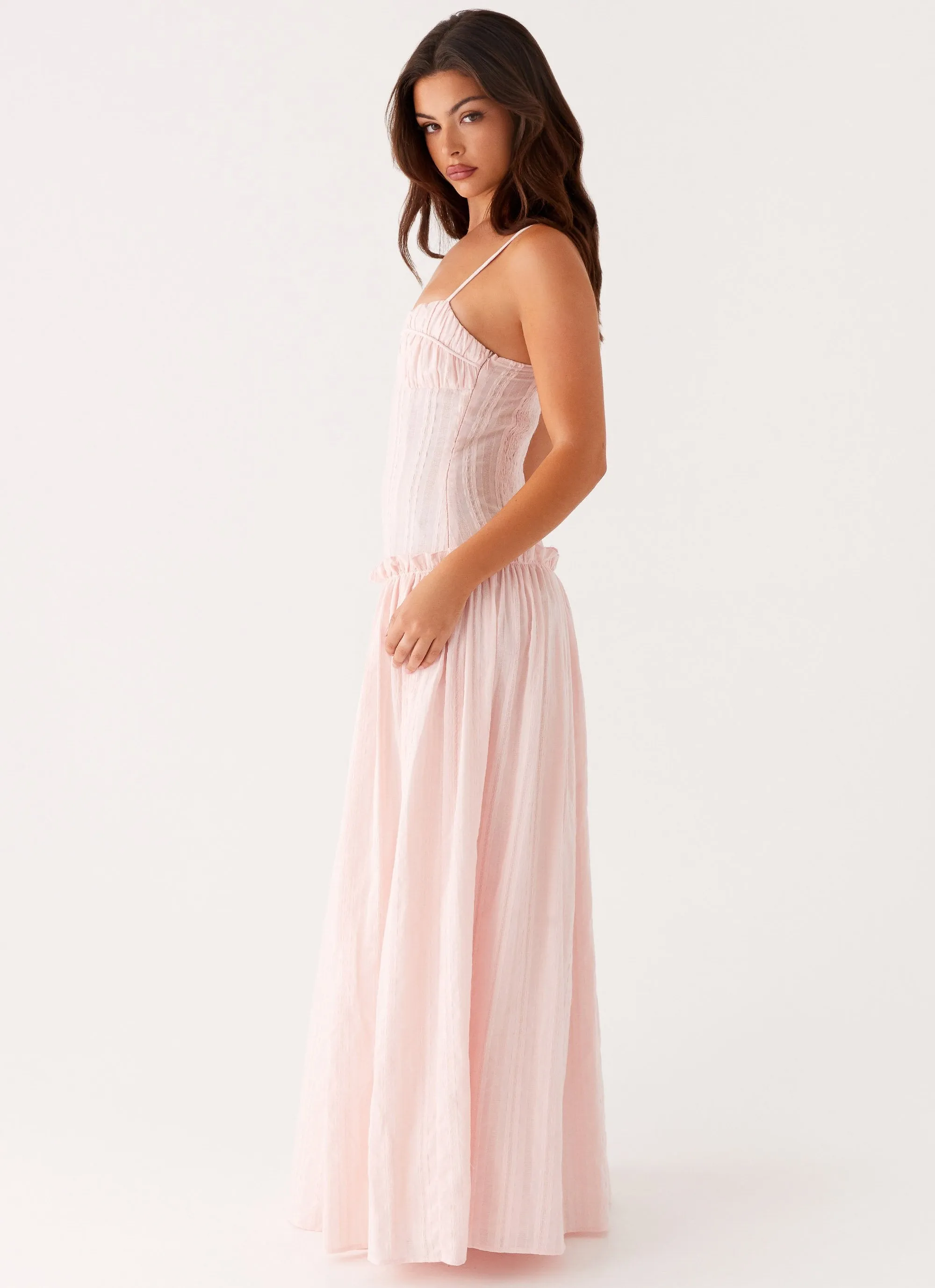 Jacinda Drop Waist Maxi Dress - Pink Relaxed Layers