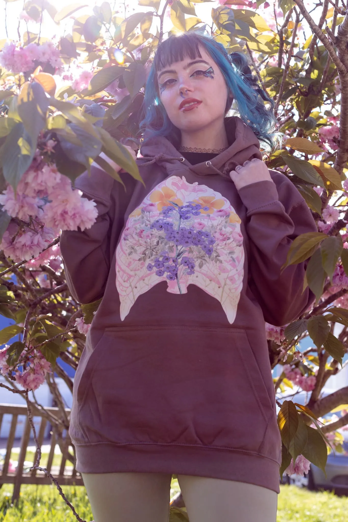 Soft Pink Ribcage Mocha Hoodie
