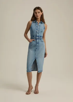 Favorite Daughter The Halter City Dress Artistic Detail Retro Vibes