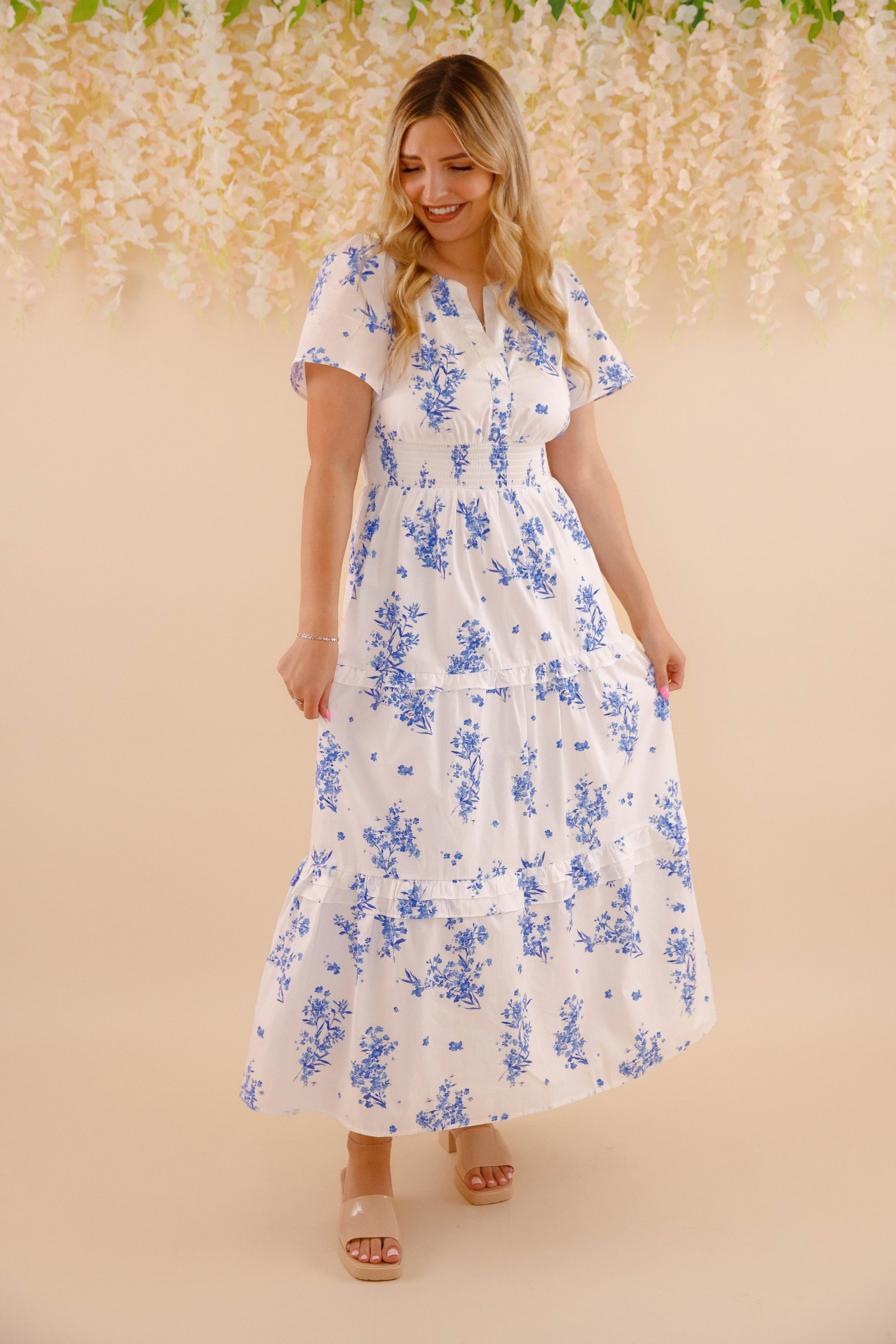 Soft Spoken Maxi Dress Simple Bow