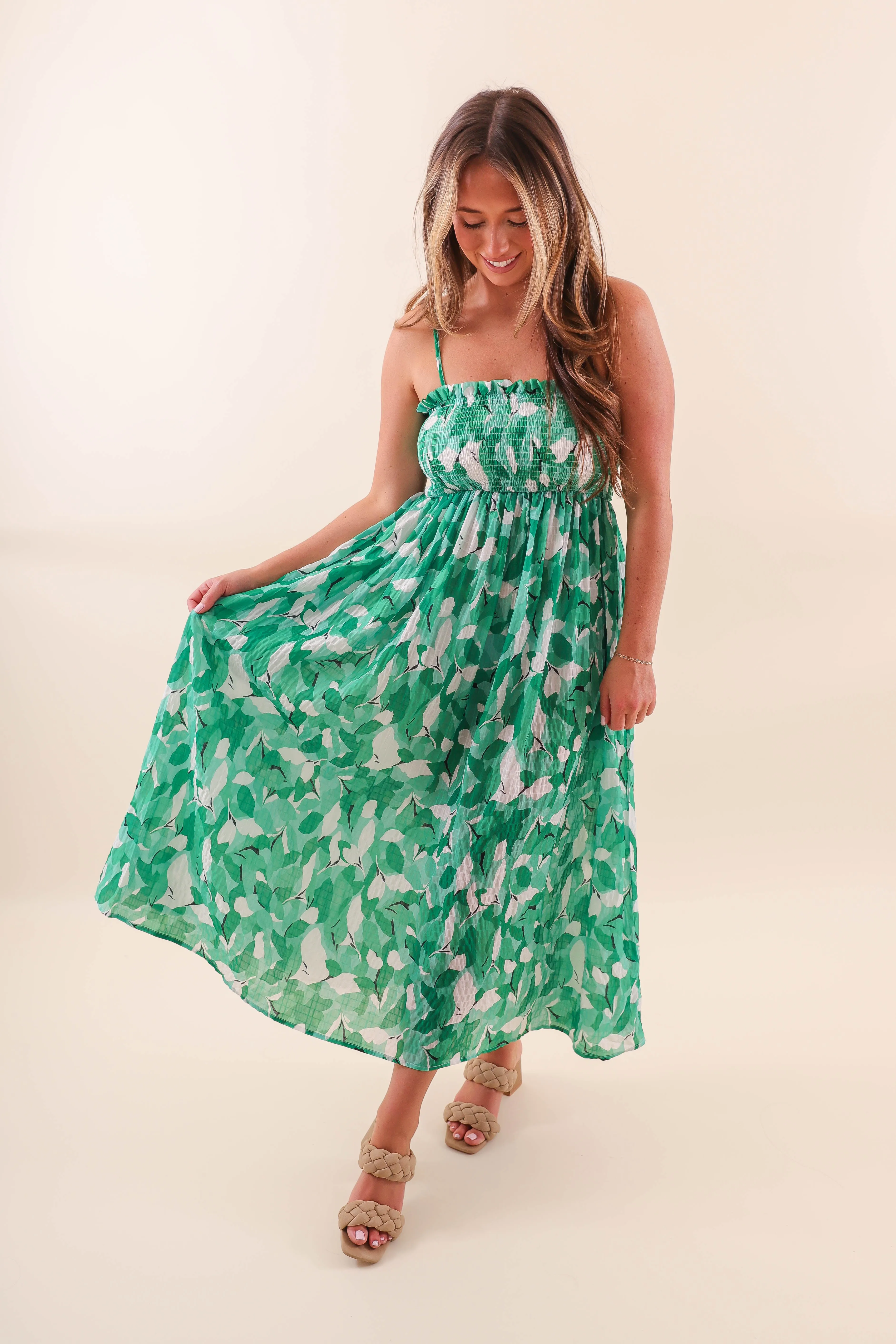 Layering Comfort Modern Layers Garden Romance Midi Dress