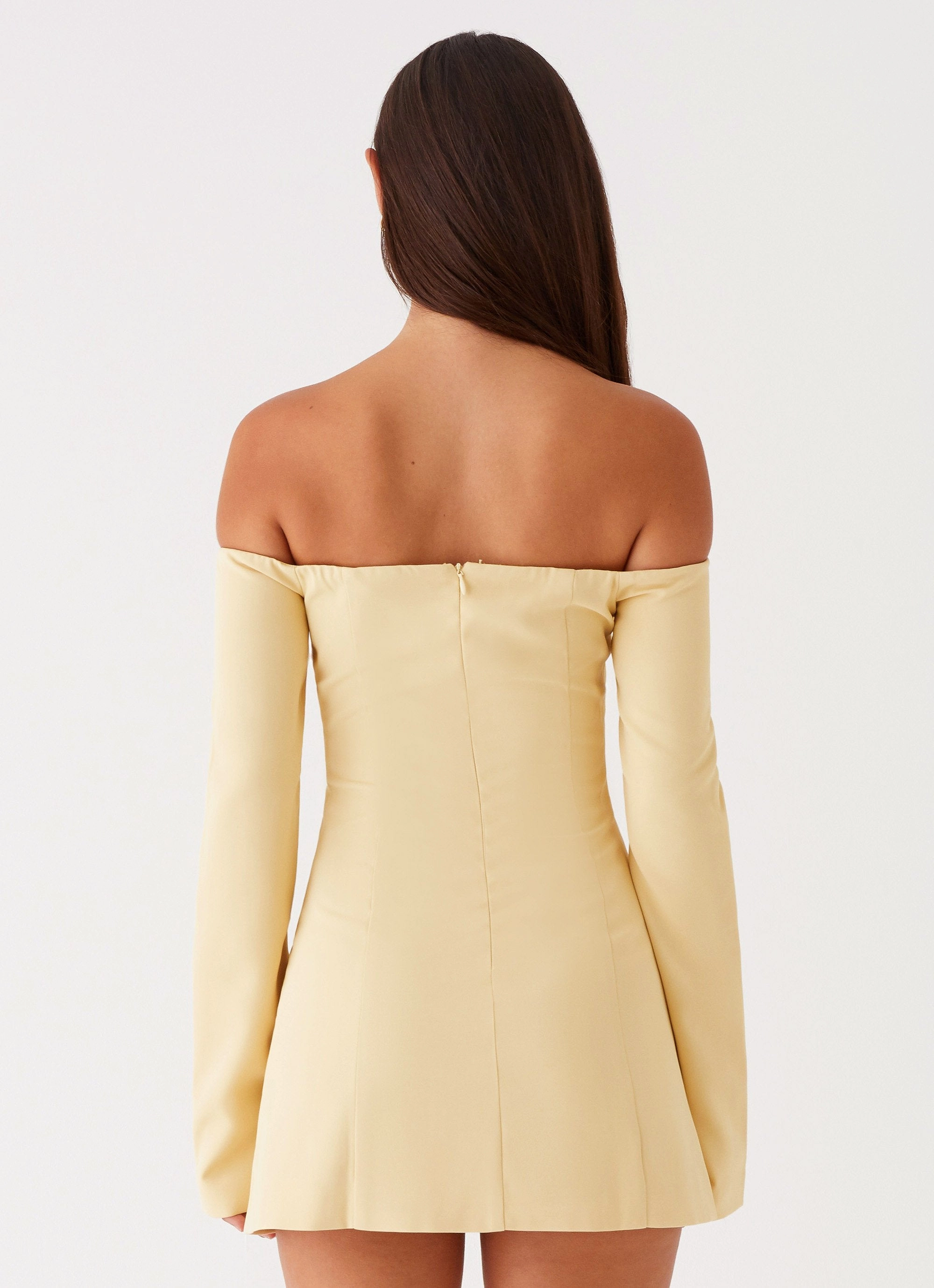 Side Ruching Dominique Blazer Mini Dress - Yellow