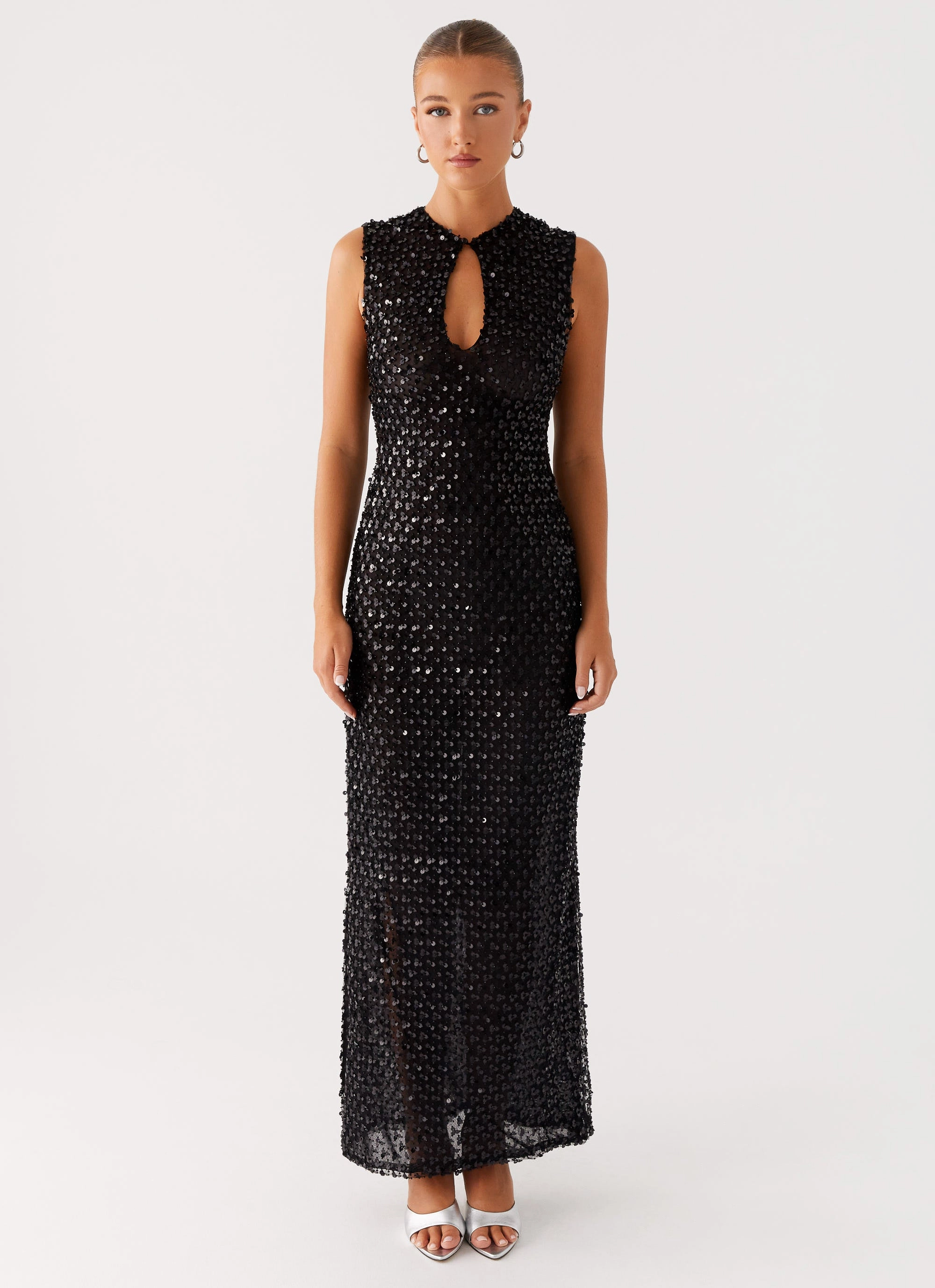 Comfy Shape Kore Sequin Maxi Dress - Black