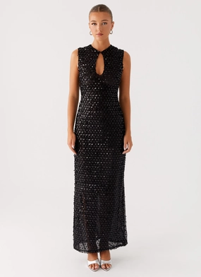 Comfy Shape Kore Sequin Maxi Dress - Black