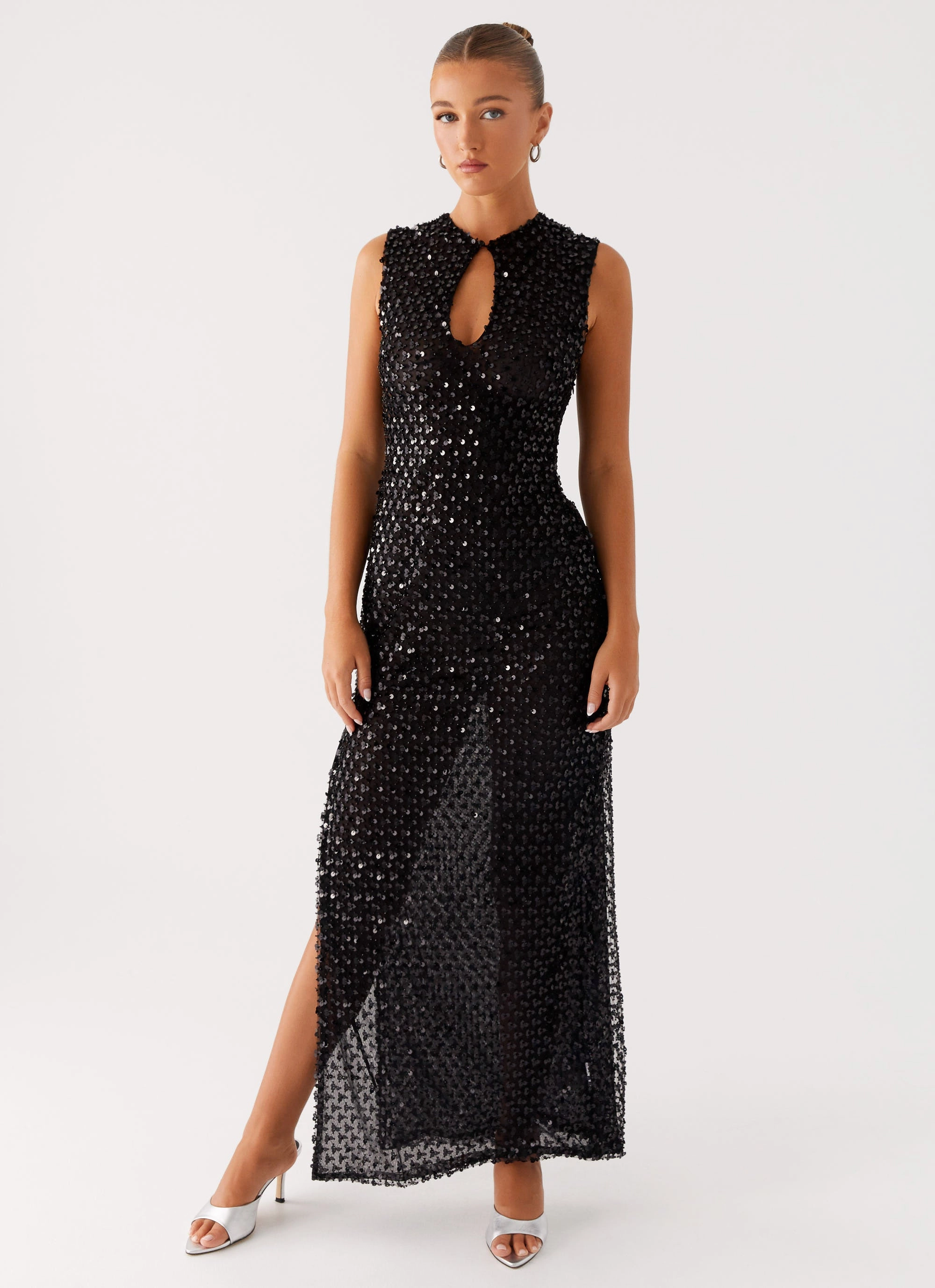 All Fit Style Soft and Relaxed Kore Sequin Maxi Dress - Black