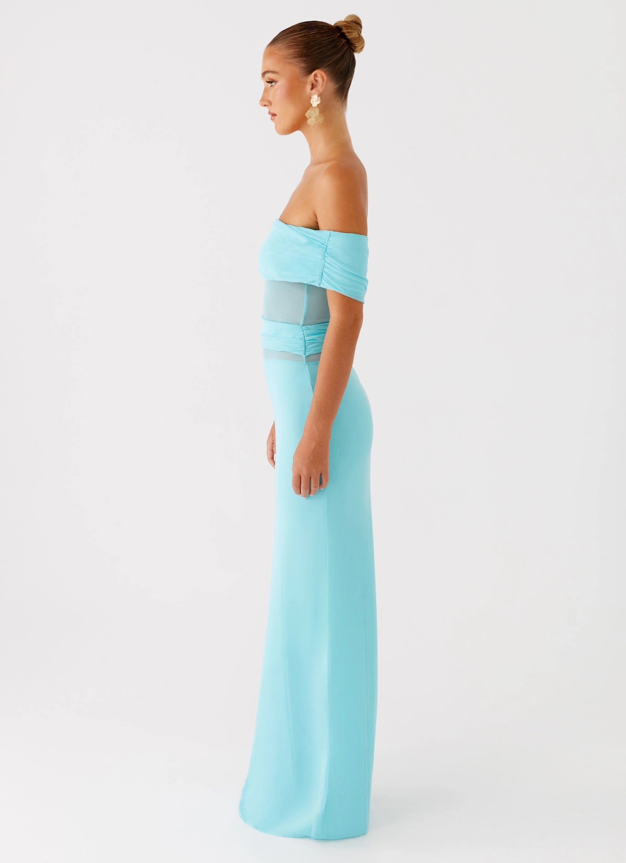 BiasCutSilhouette Minimalist Fit Lumi Maxi Dress - Turquoise