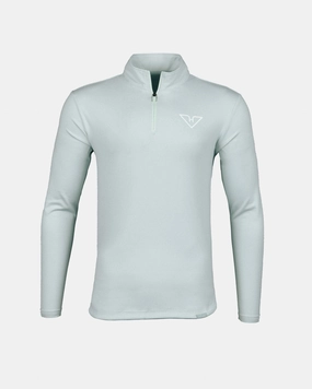 Soft Green HyFlyers Quarter Zip Anti Bacterial Layer VentedBack
