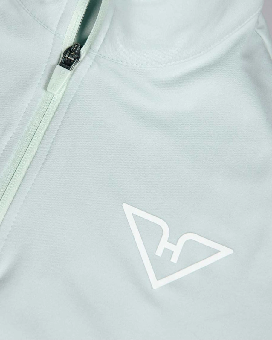 Soft Green HyFlyers Quarter Zip ReflectiveDetails Retro Style