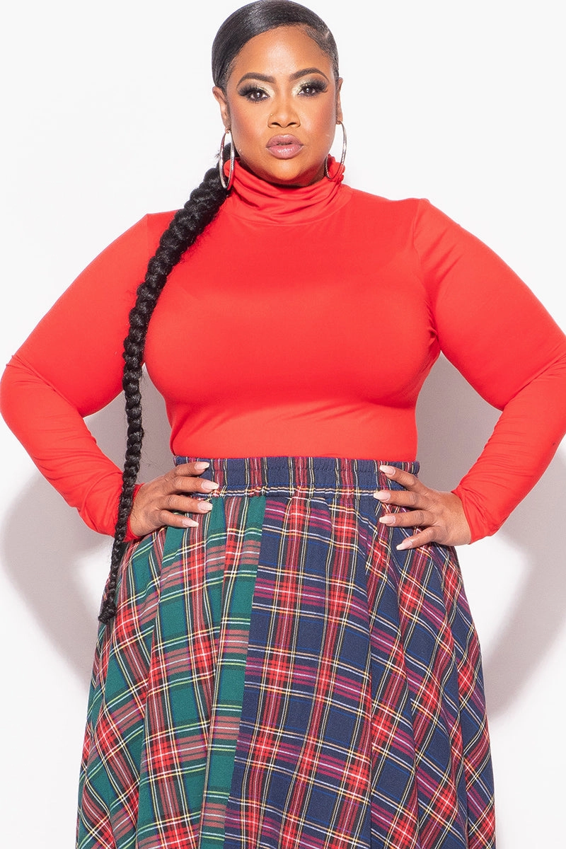 Soft Design MoistureWickingLining Final Sale Plus Size Turtleneck in Red