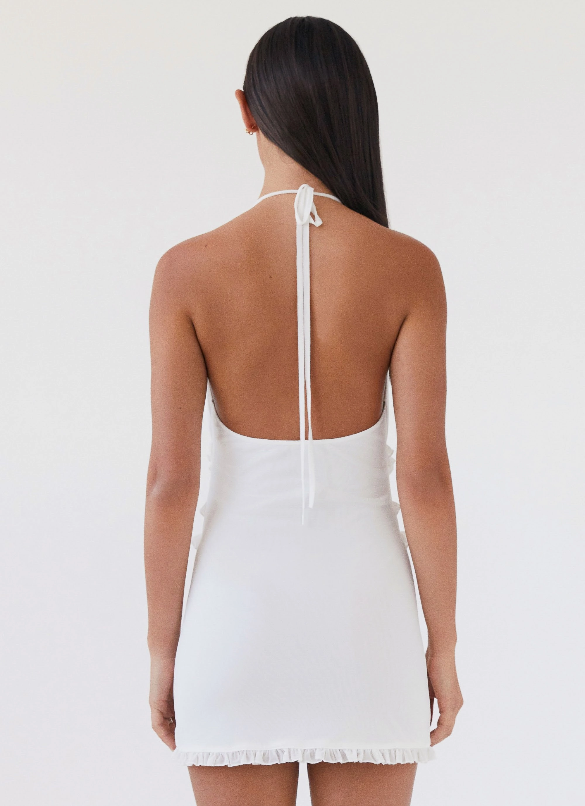 Free Step Love Exchange Ruffle Mini Dress - White
