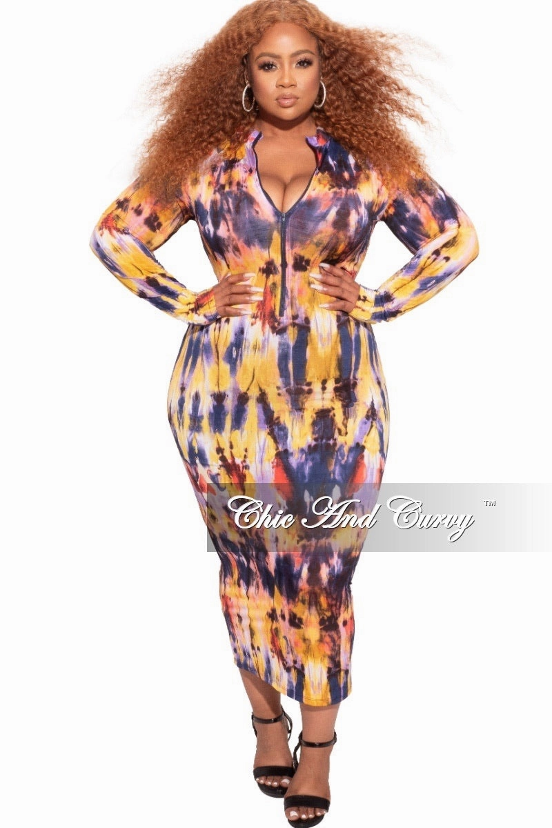 Breathable Layer Final Sale Plus Size BodyCon in Multi-Color Print