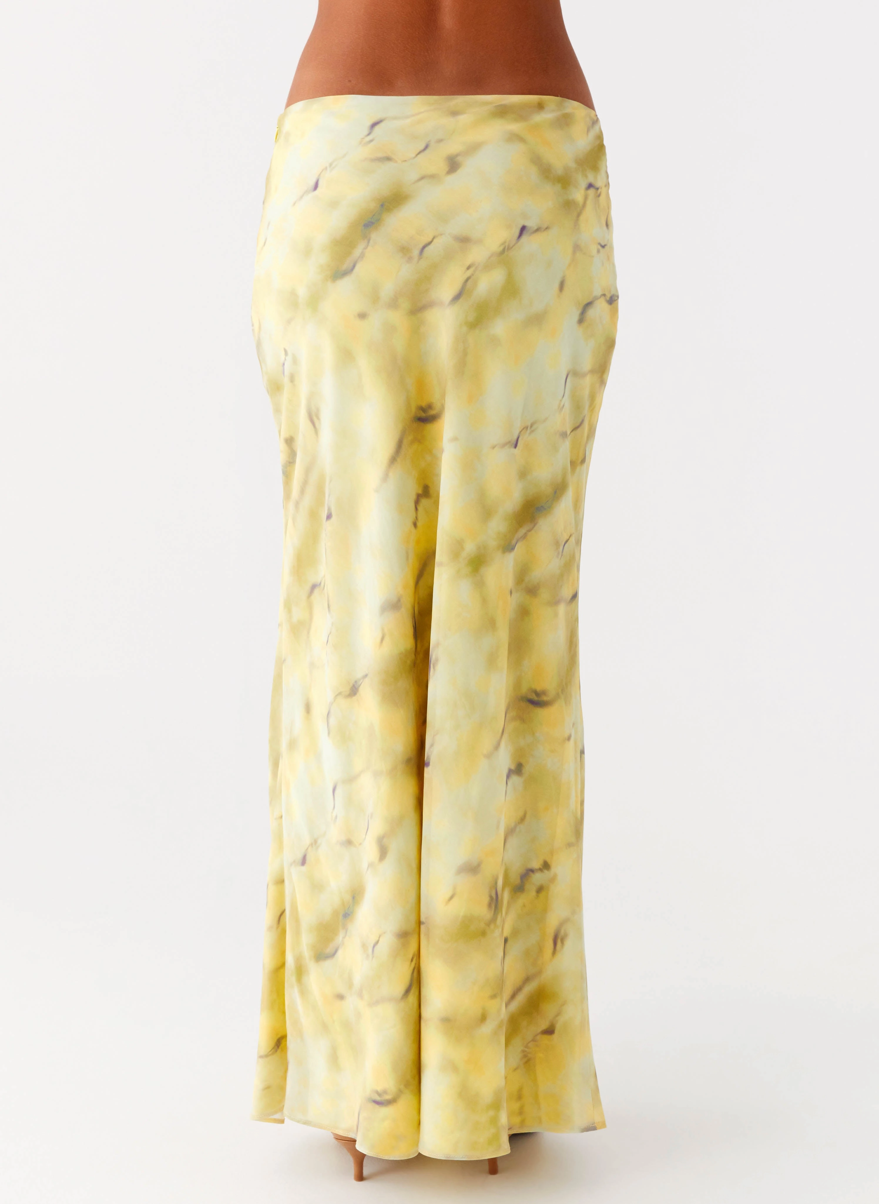 Kylo Low Rise Maxi Skirt - Yellow Tie Dye ReflectiveTrim